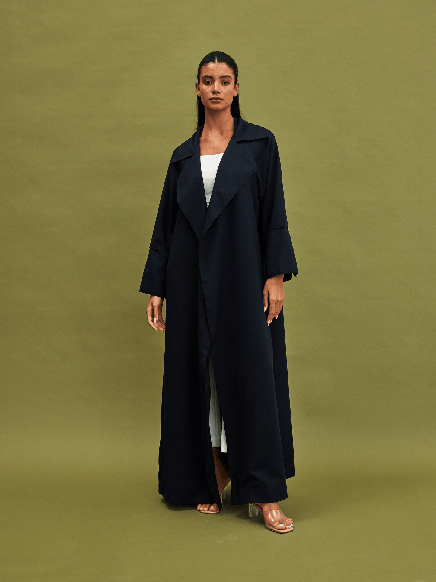 BLACK COAT LINEN ABAYA