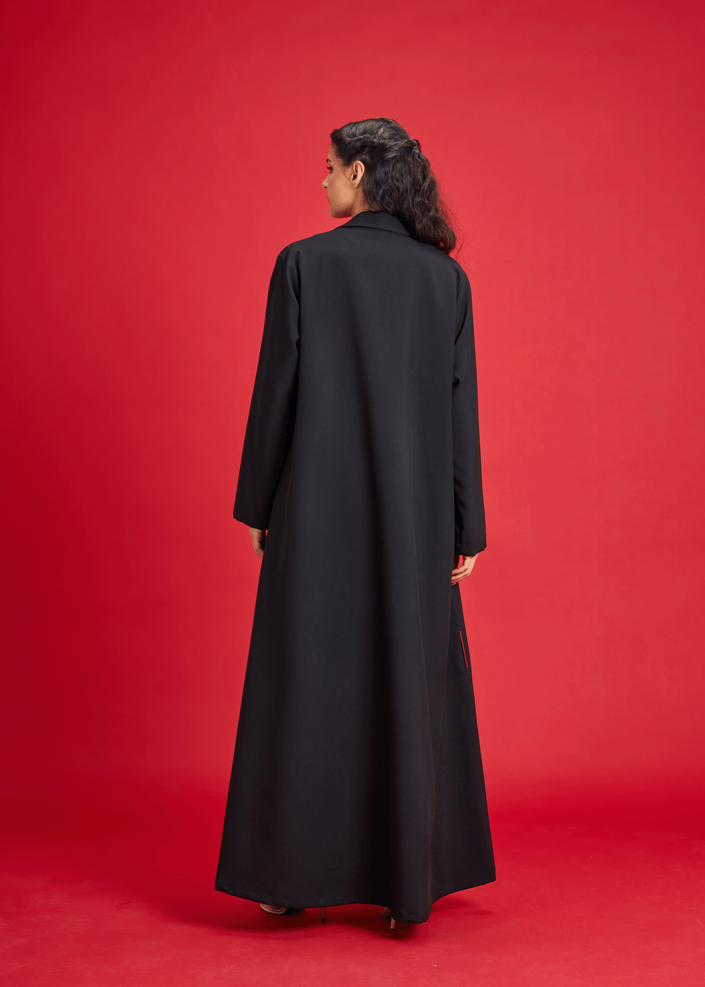 BLACK LIGHT CREPE COAT STYLE