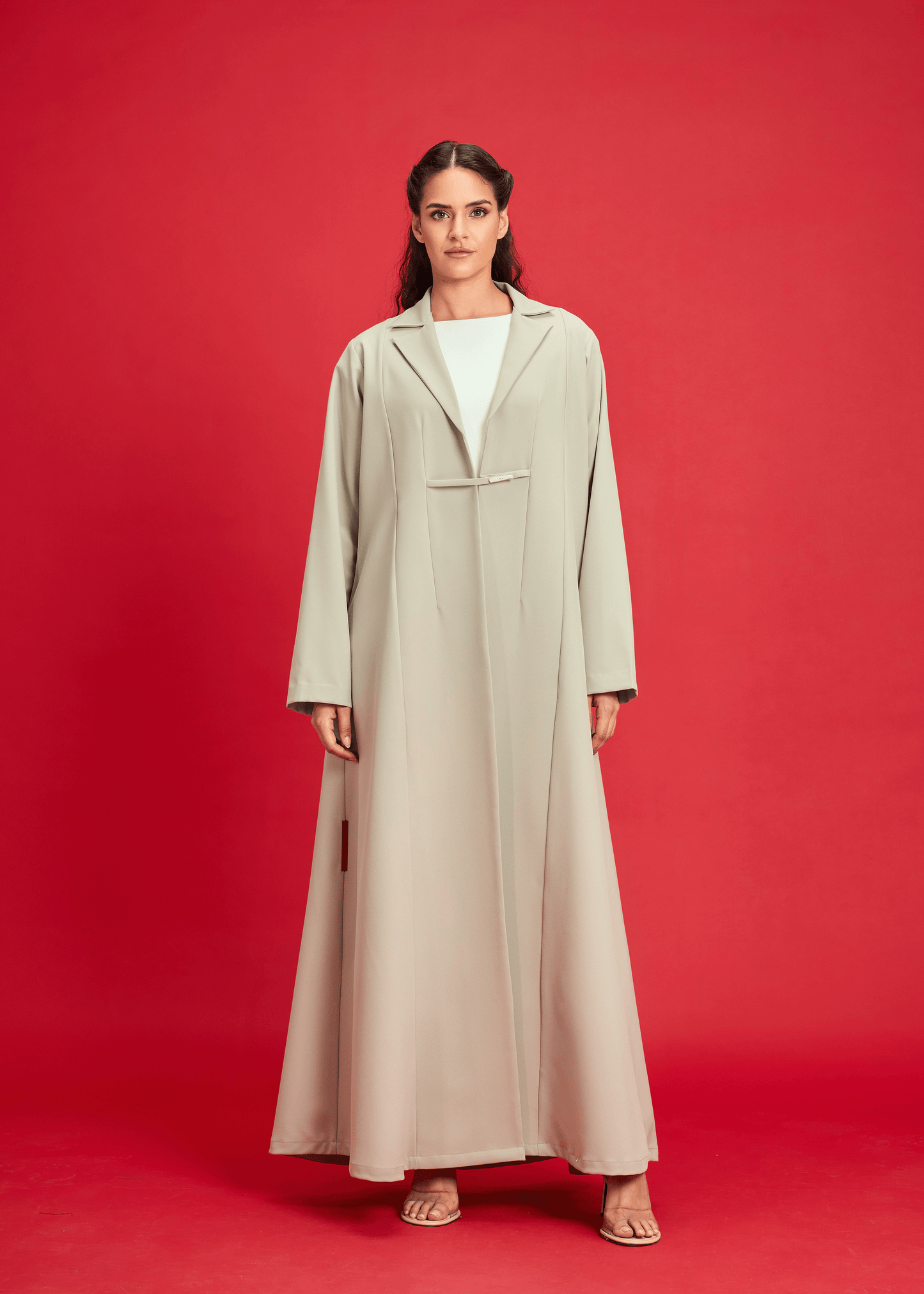 LIGHT GREEN CREPE COAT STYLE