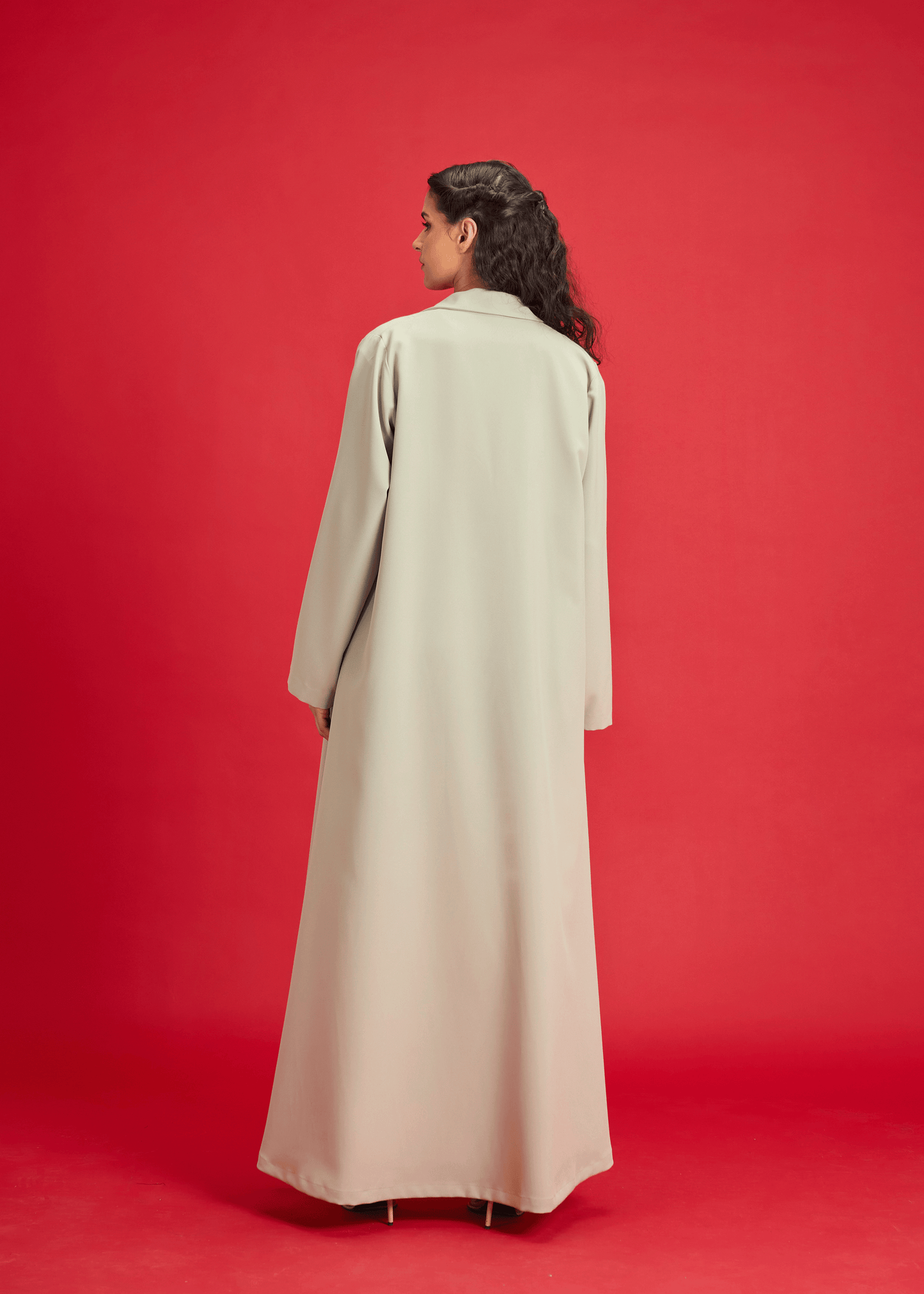 LIGHT GREEN CREPE COAT STYLE