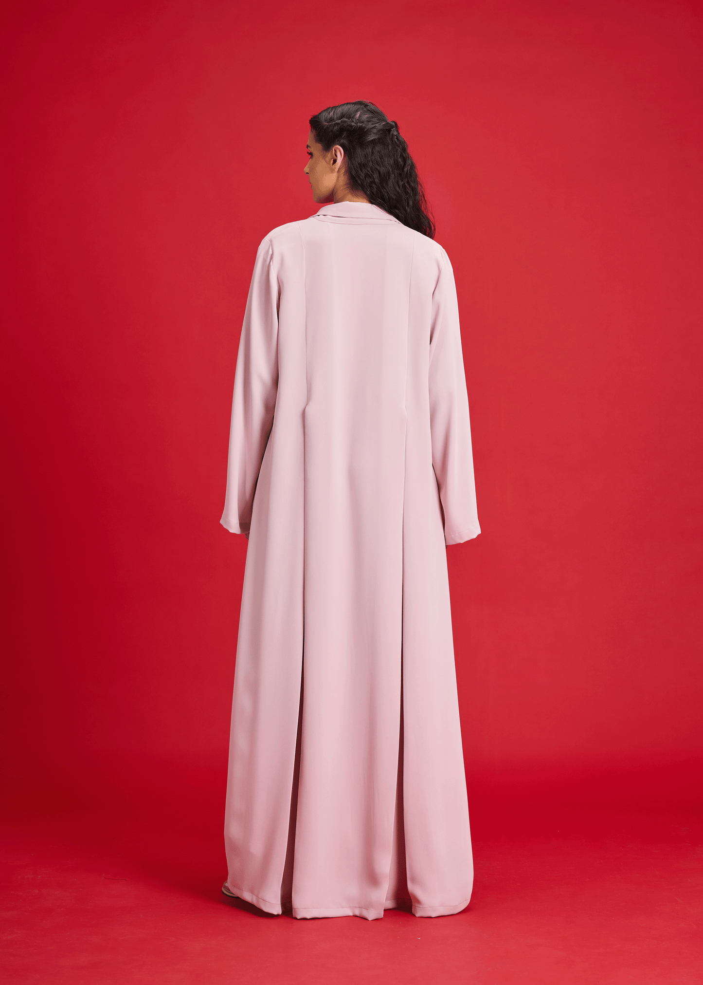 LIGHT PINK BLAZER STYLE ABAYA