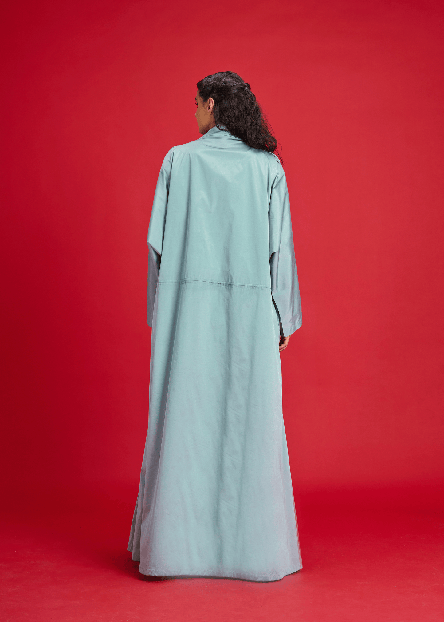 LIGHT BLUE PLAIN TAFFETA ABAYA
