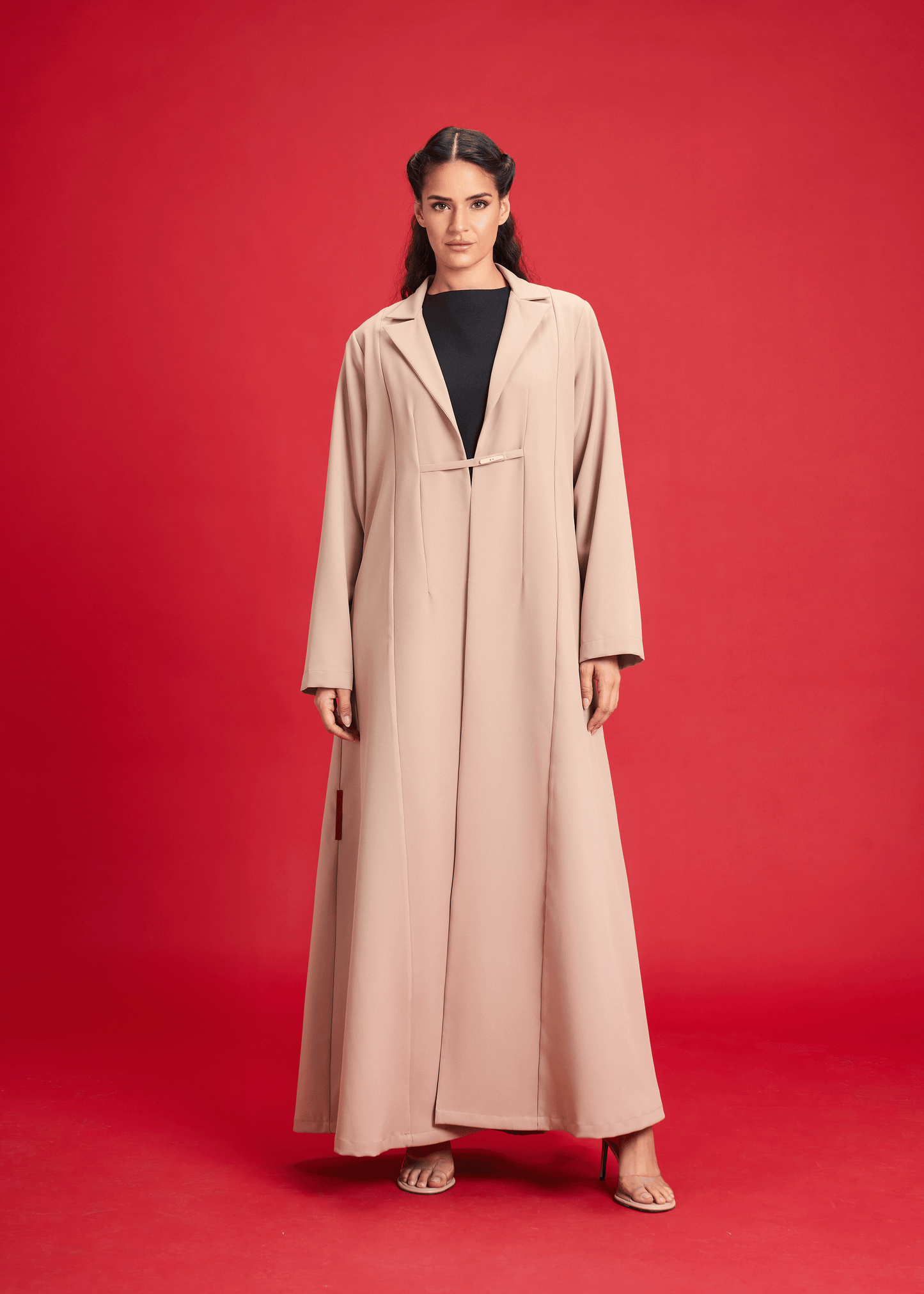 BEIGE LIGHT CREPE COAT STYLE