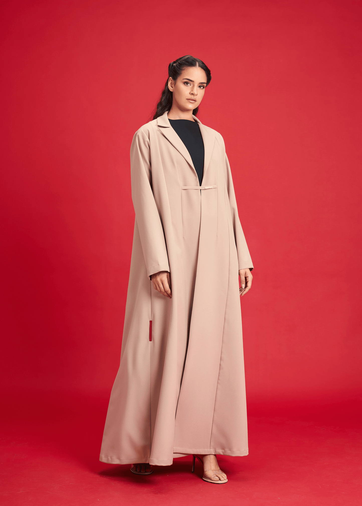 BEIGE LIGHT CREPE COAT STYLE