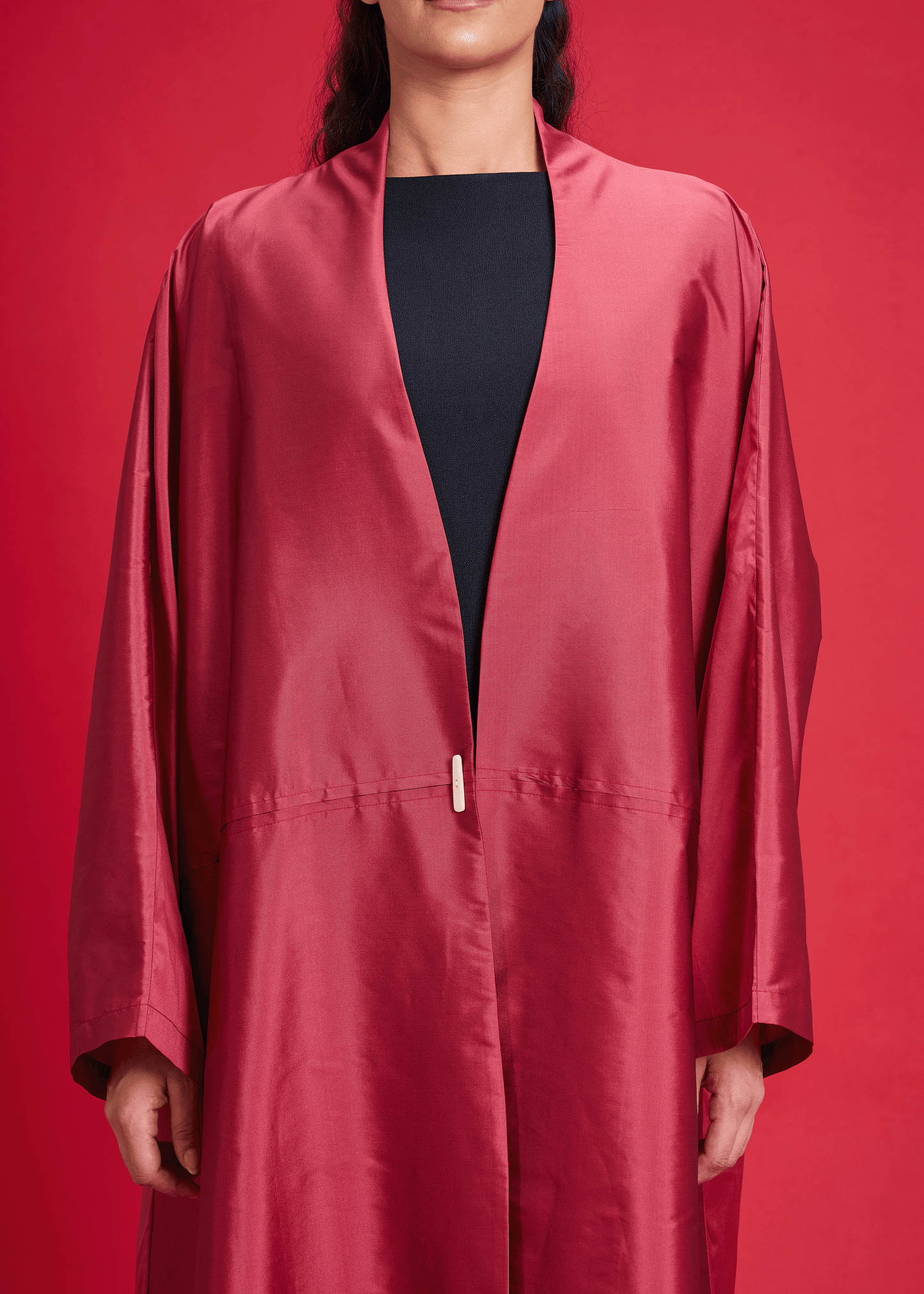 DARK PEACH PLAIN TAFFETA ABAYA