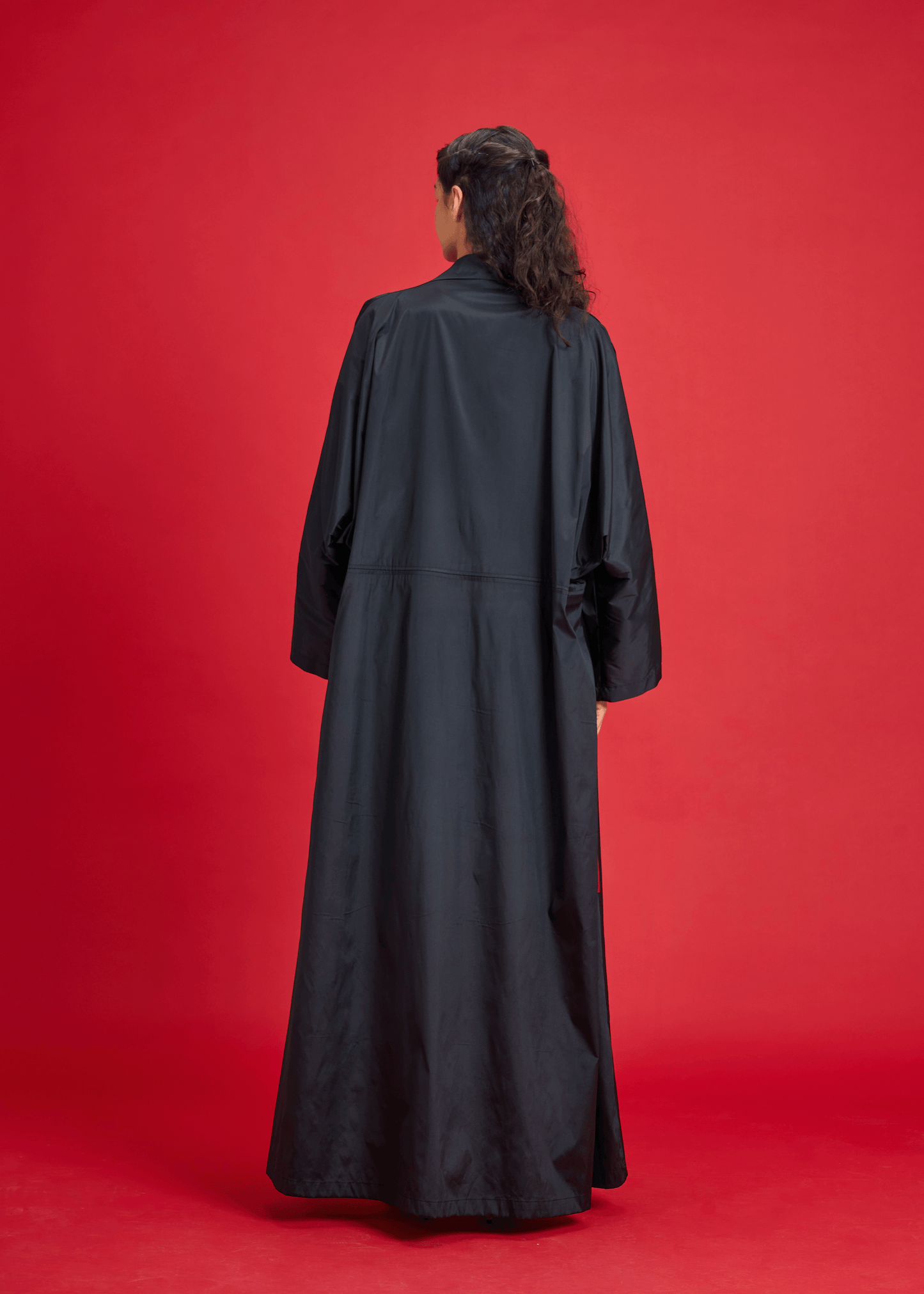 BLACK PLAIN TAFFETA ABAYA