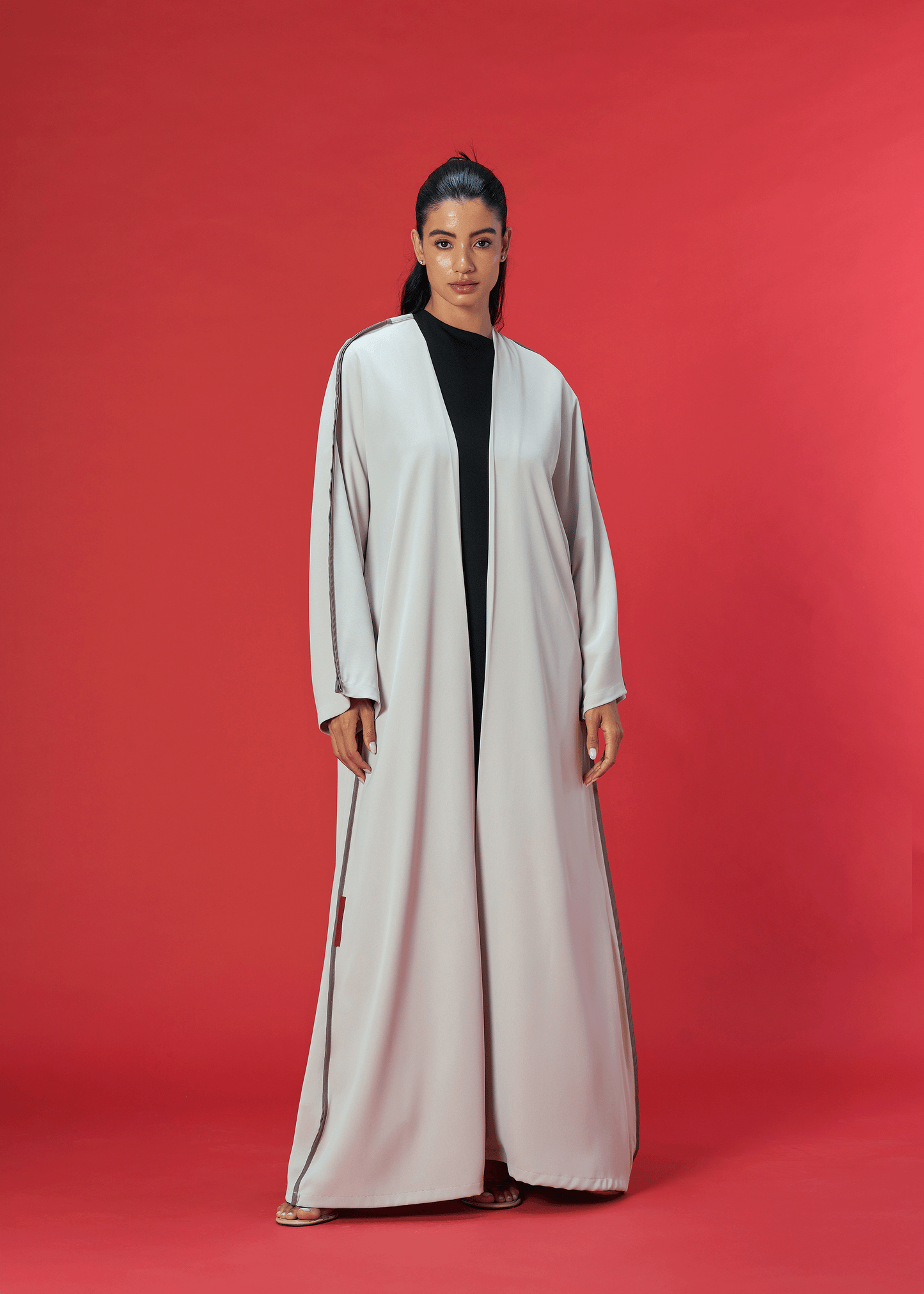 CLAY TWO TONED CREPE ABAYA