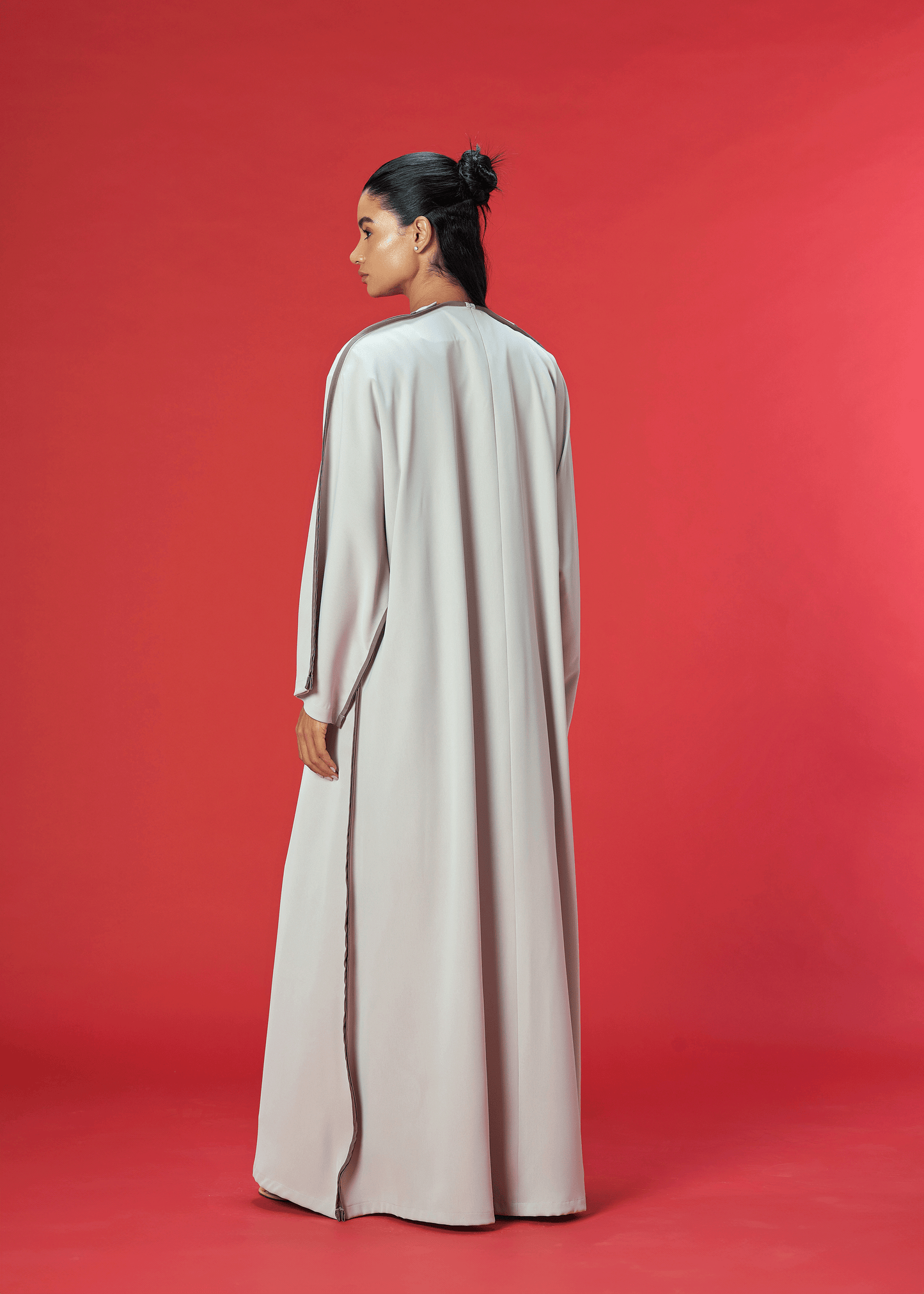 CLAY TWO TONED CREPE ABAYA