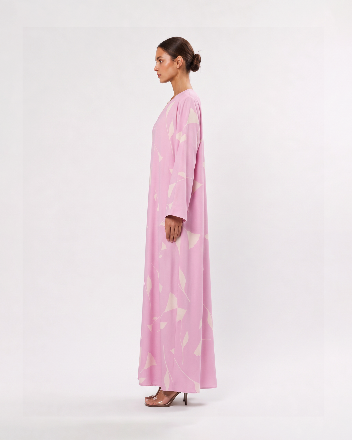 Pink Abstract Petal Abaya