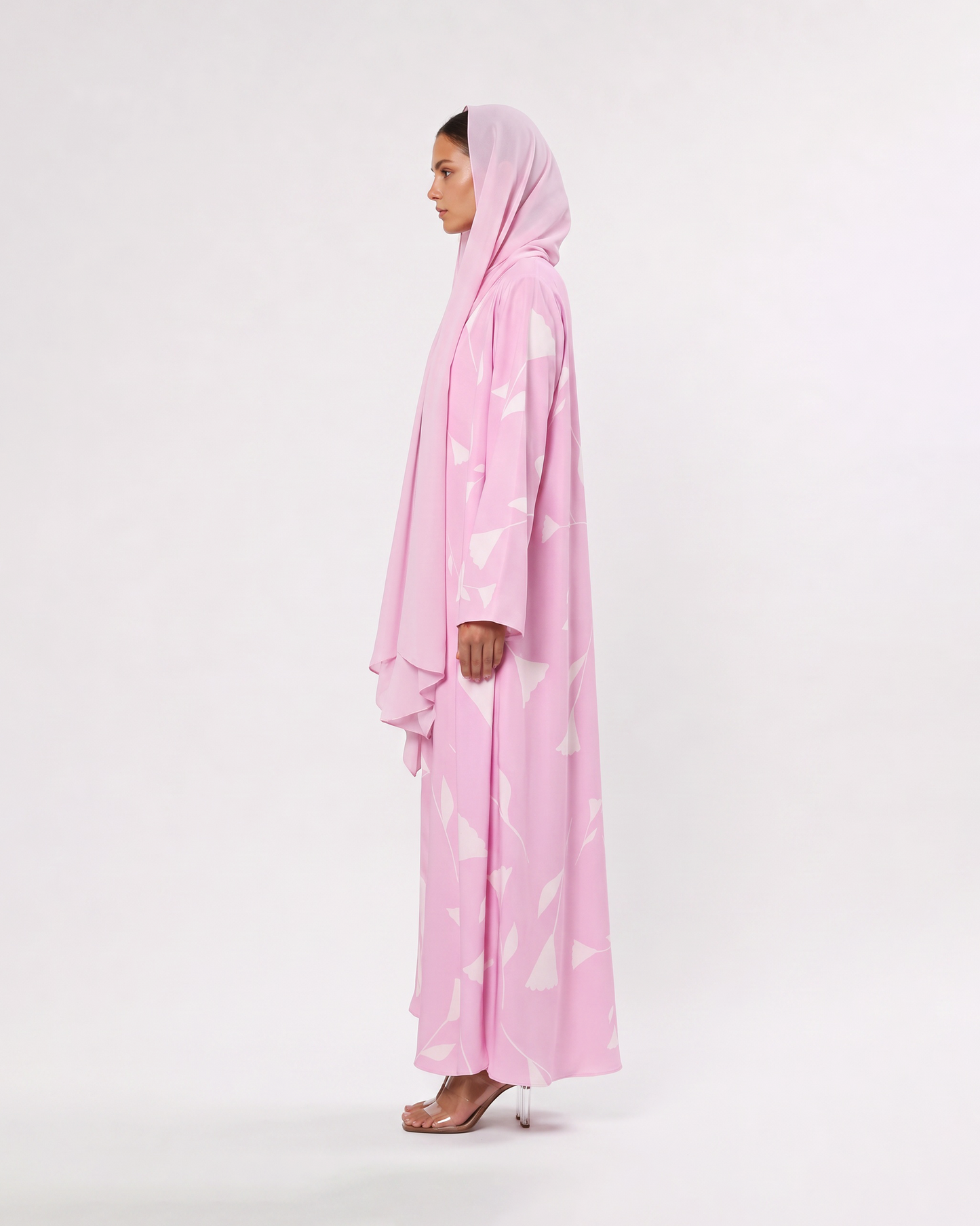 Pink Abstract Petal Abaya