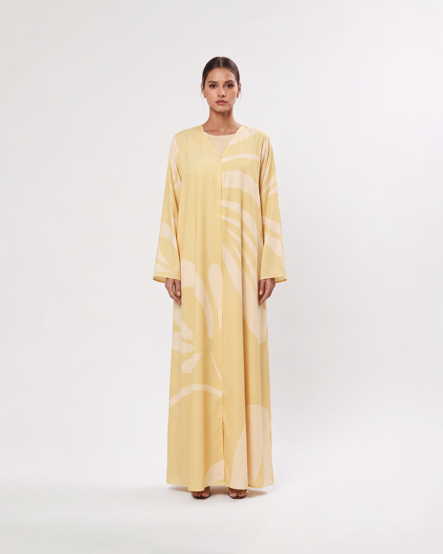 Butter Yellow Botanical Abaya