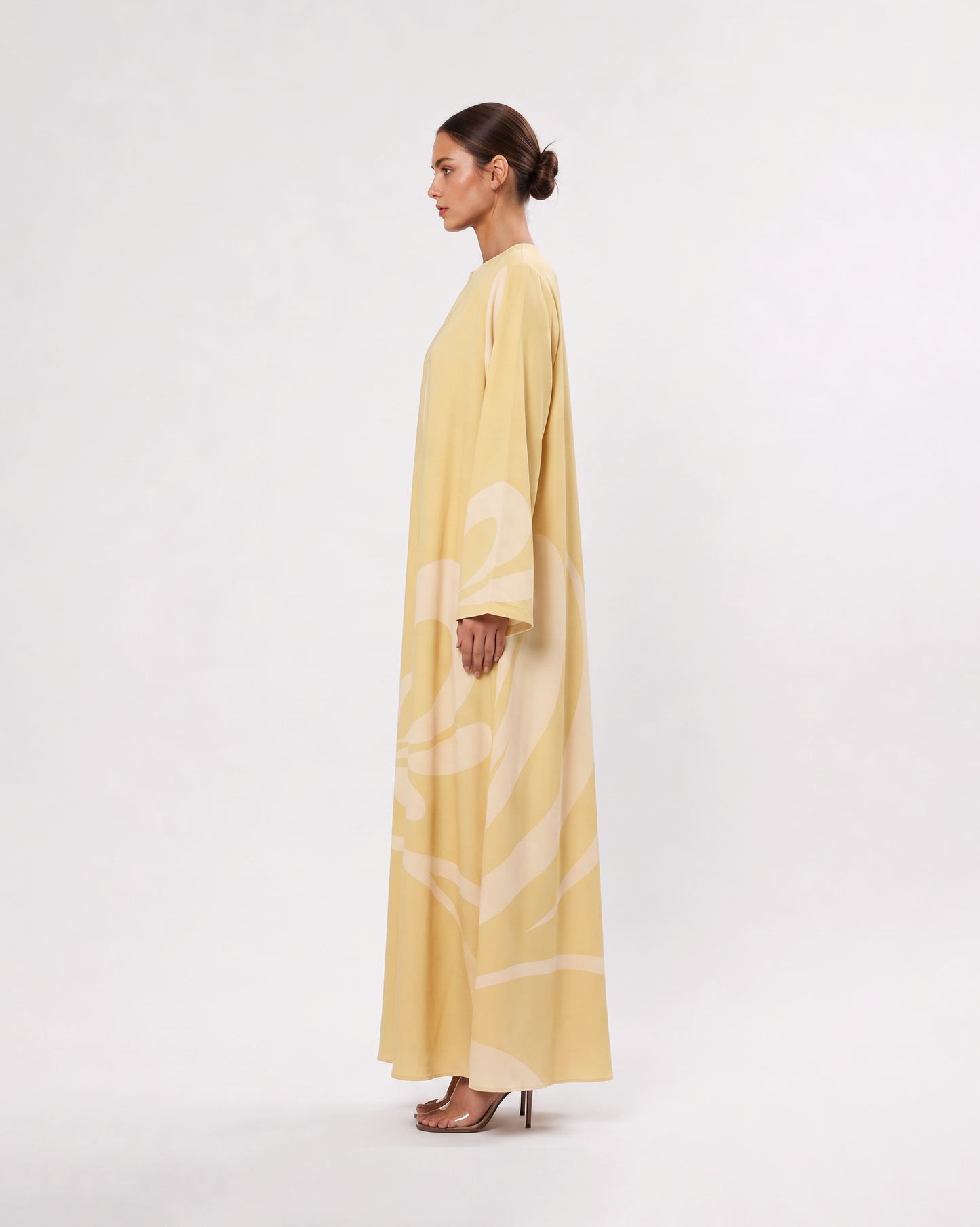 Butter Yellow Botanical Abaya
