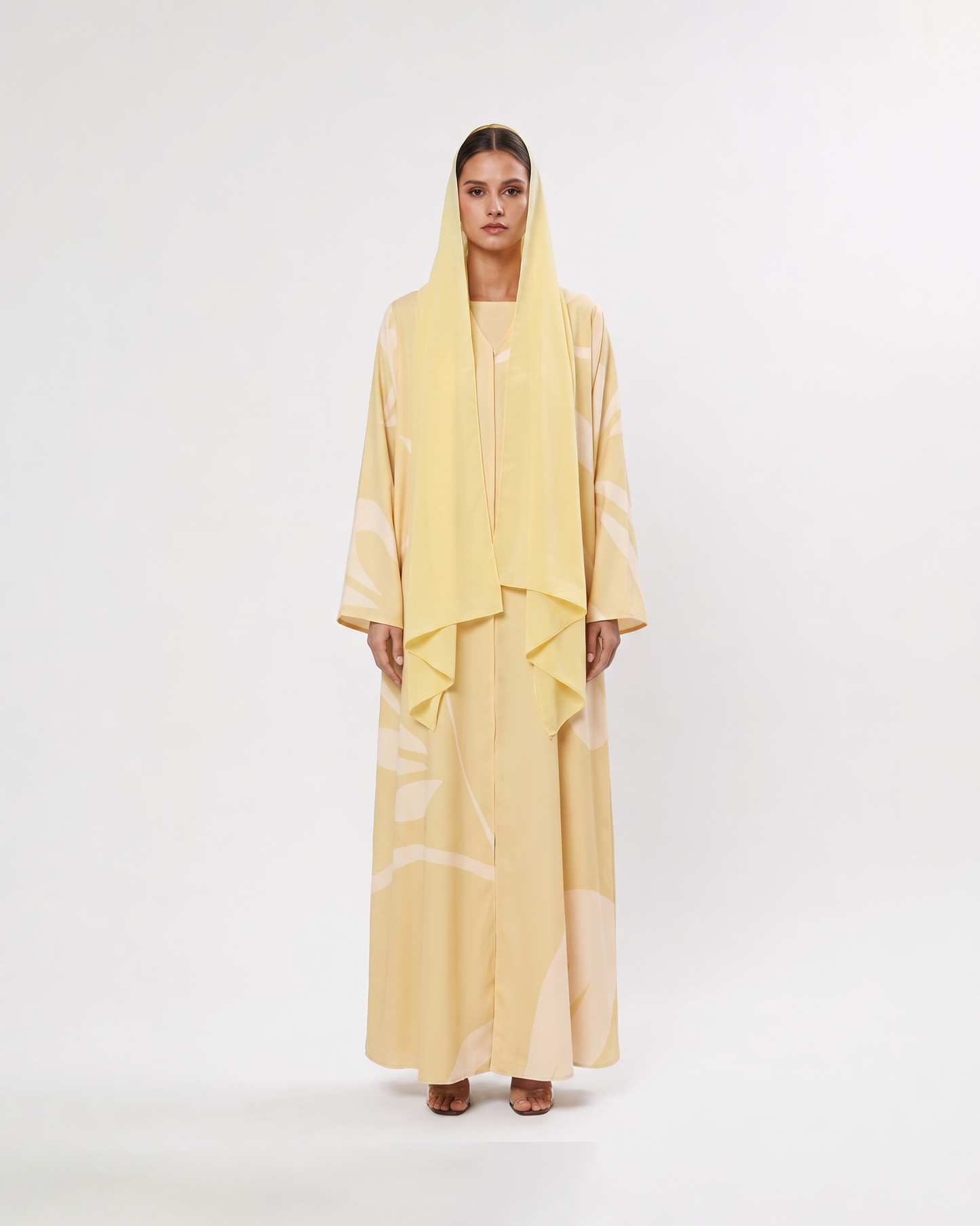 Butter Yellow Botanical Abaya