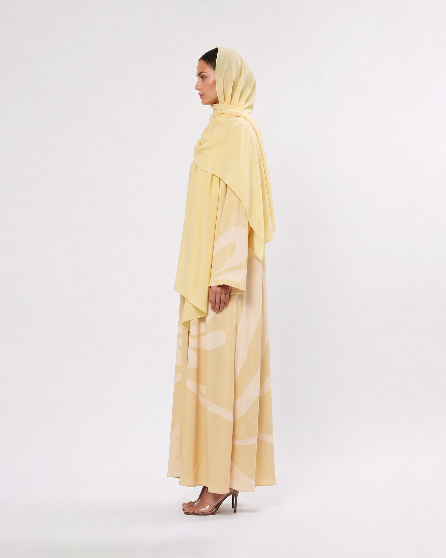 Butter Yellow Botanical Abaya