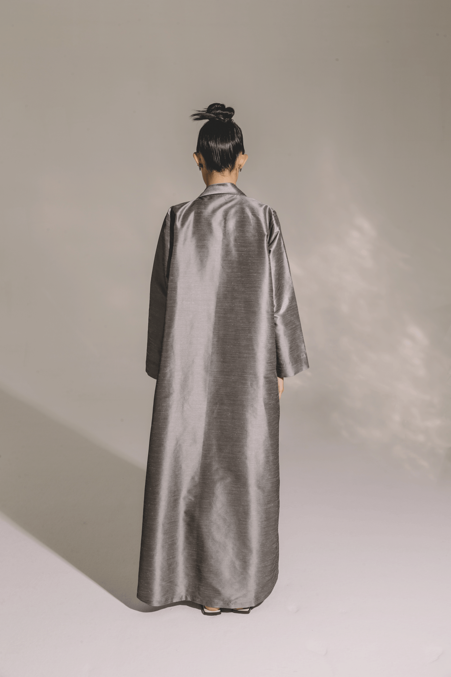 GREY PLAIN COAT STYLE ABAYA