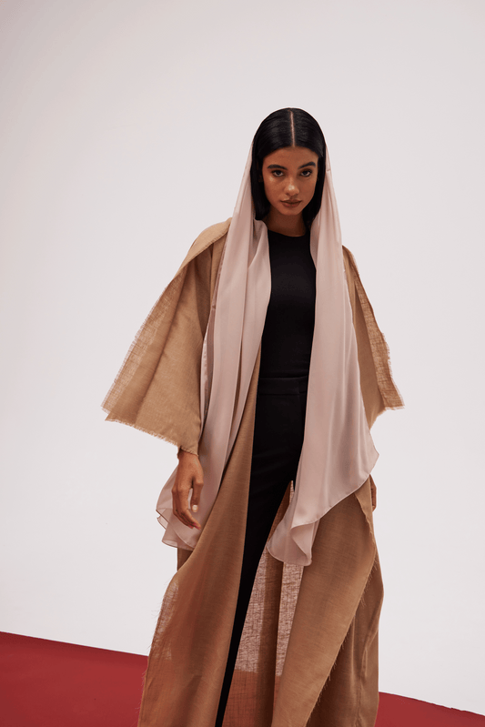 BEIGE LINEN ABAYA