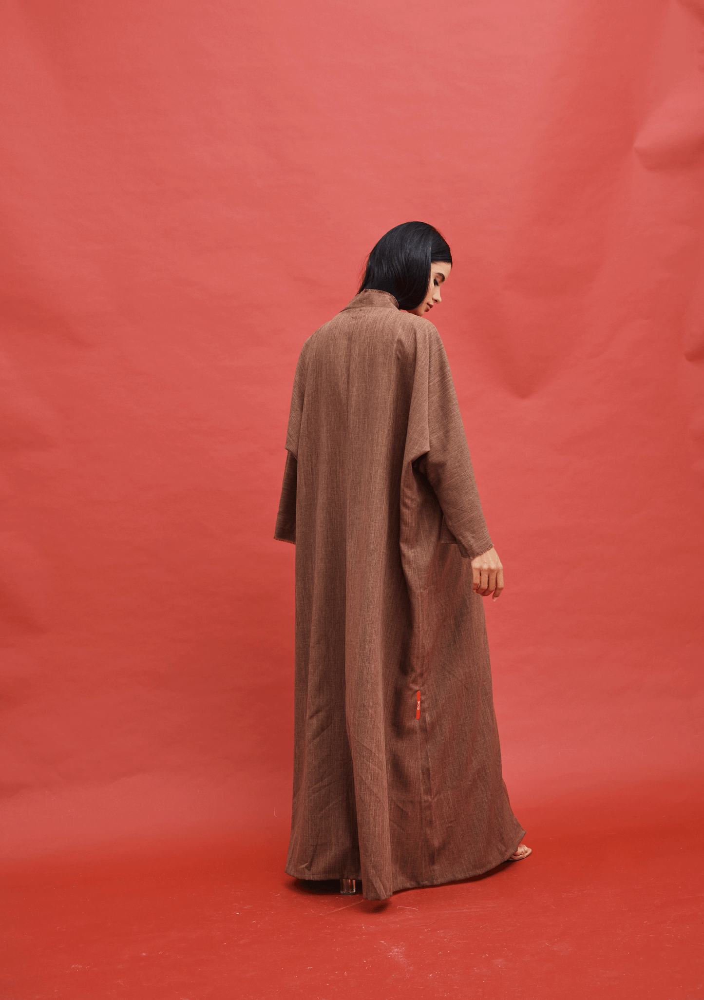 LIGHT BROWN PLAIN LINEN ABAYA