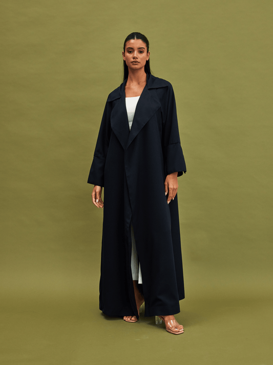 NAVY BLUE COAT LINEN ABAYA