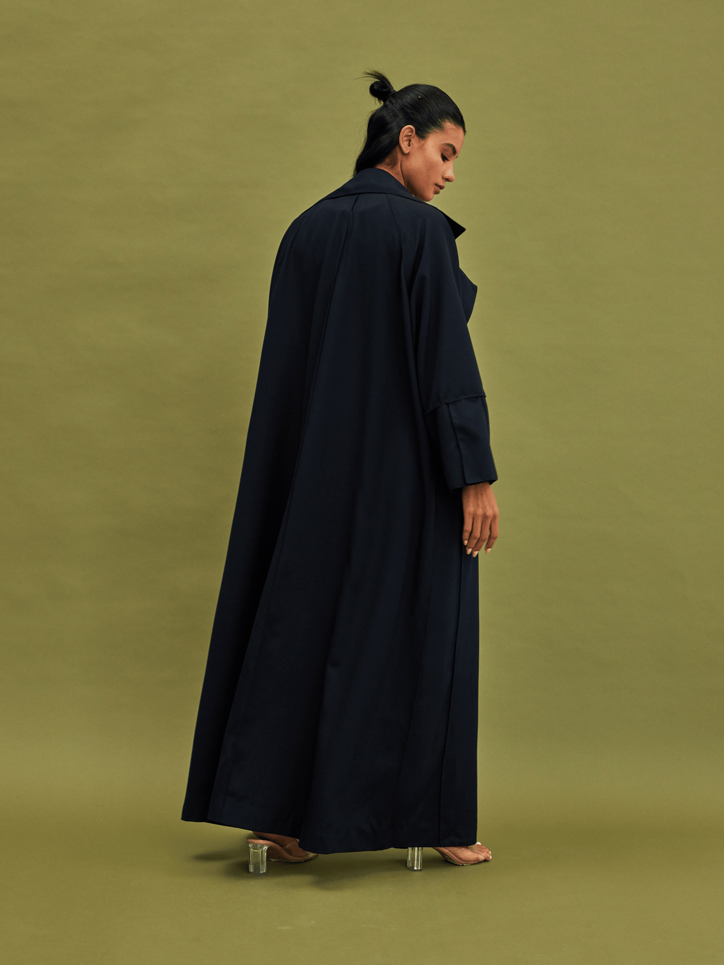 NAVY BLUE COAT LINEN ABAYA