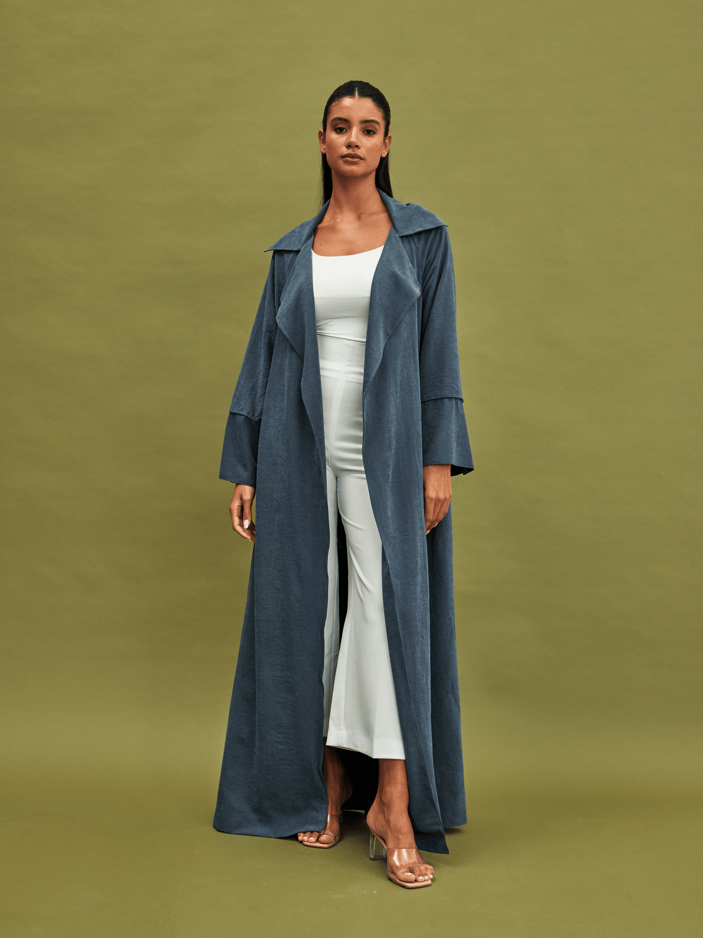 ICE BLUE COAT SUEDE ABAYA