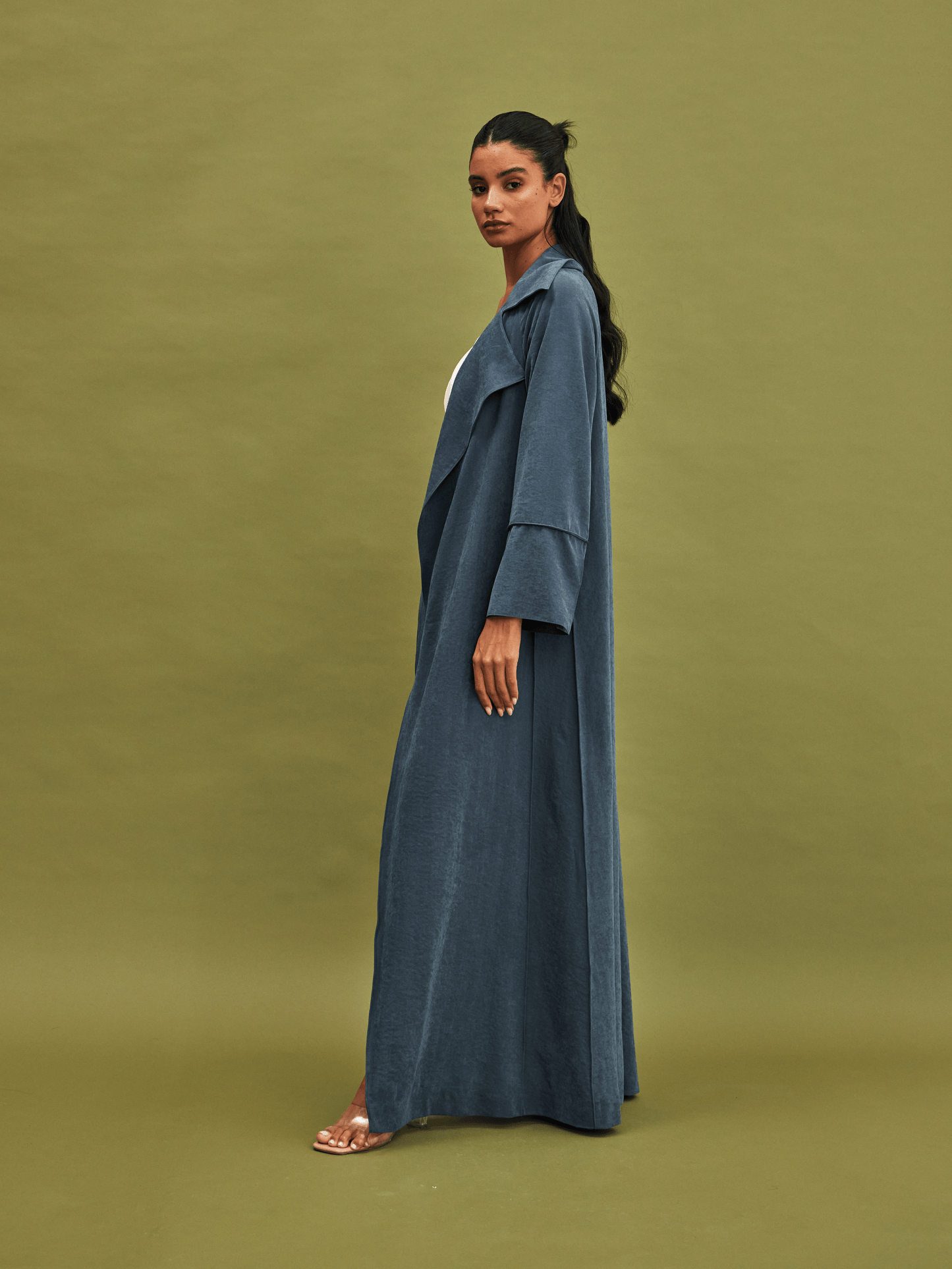 ICE BLUE COAT SUEDE ABAYA