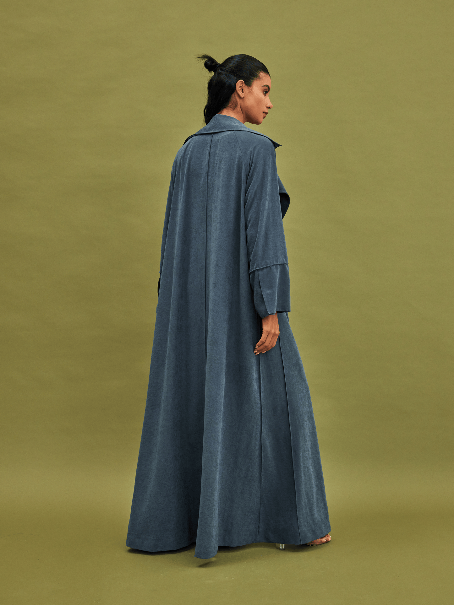 ICE BLUE COAT SUEDE ABAYA