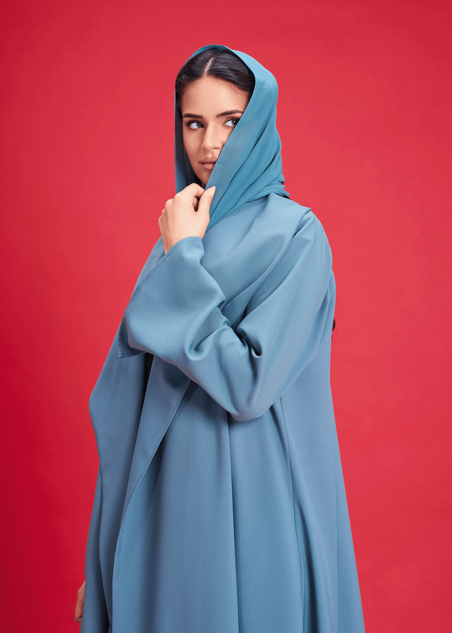 LIGHT BLUE LIGHT CREPE OVERLAP STYLE