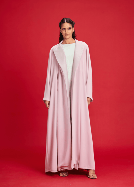 LIGHT PINK BLAZER STYLE ABAYA
