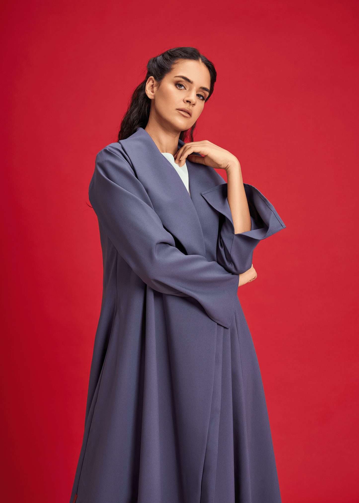 GREY LIGHT CREPE OVERLAP STYLE