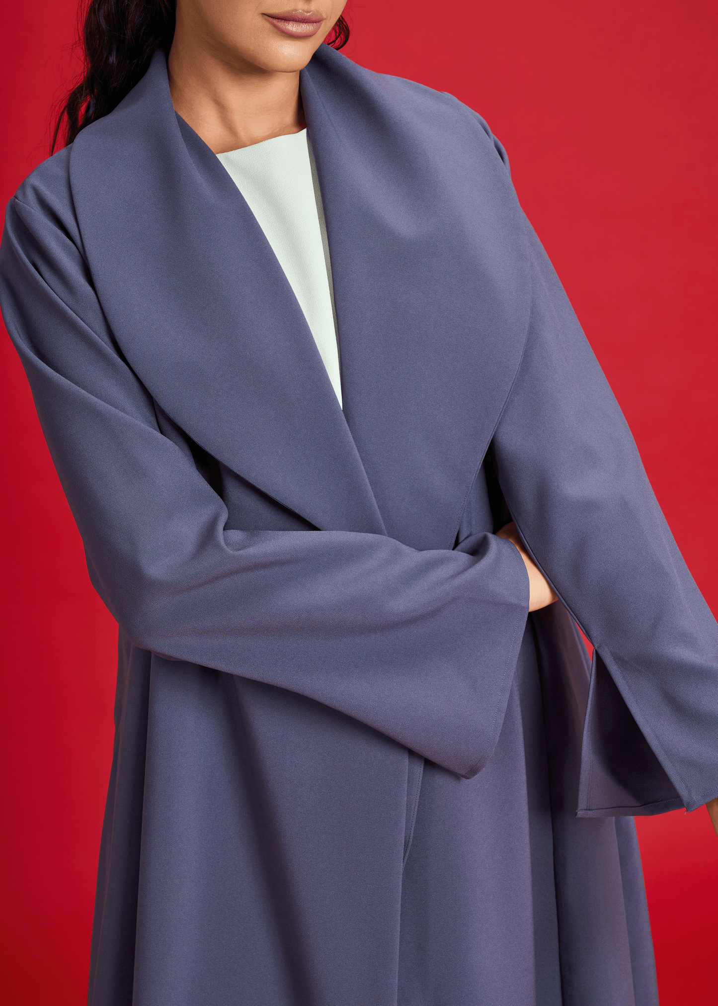 GREY LIGHT CREPE OVERLAP STYLE