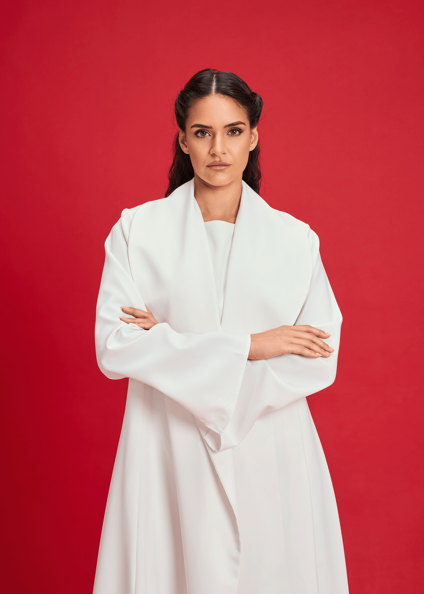 OFF WHITE LIGHT CREPE OVERLAP STYLE