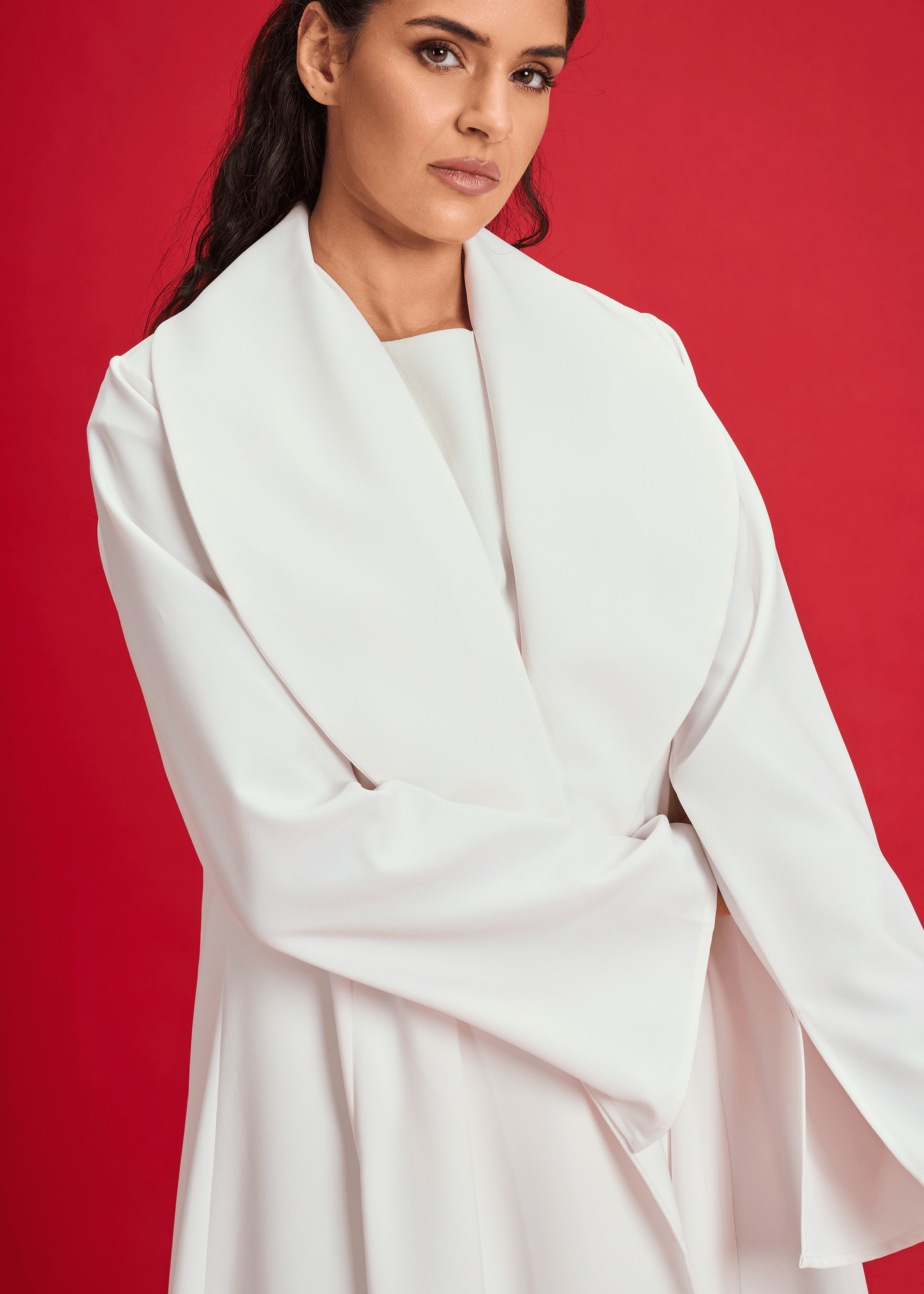 OFF WHITE LIGHT CREPE OVERLAP STYLE