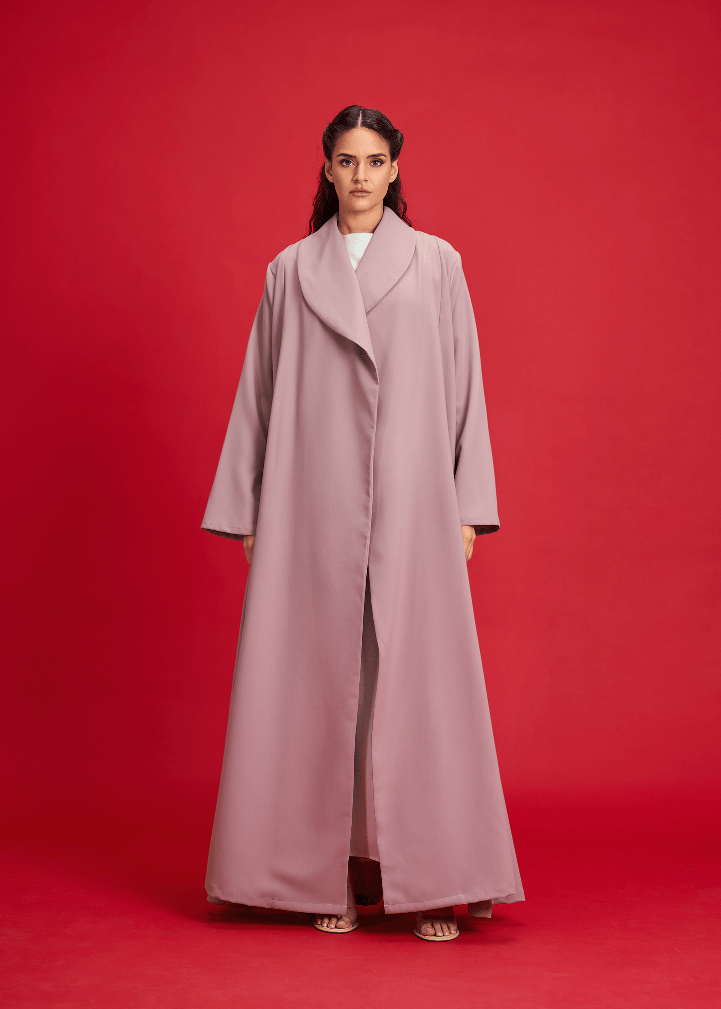 DUSKY PINK LIGHT CREPE OVERLAP STYLE