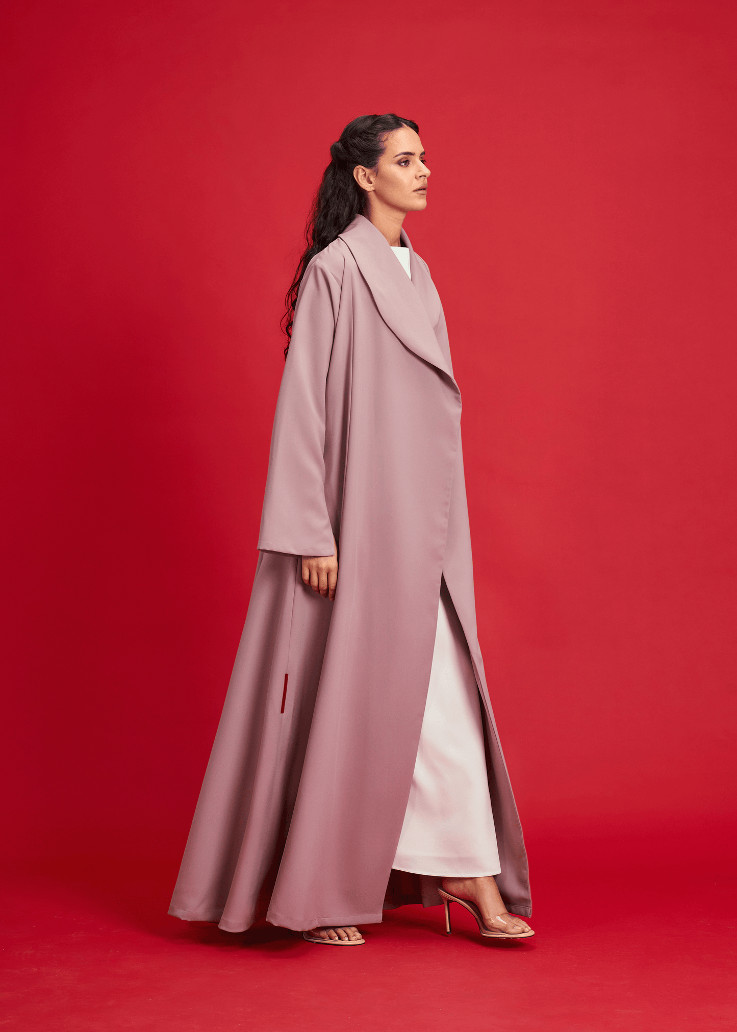 DUSKY PINK LIGHT CREPE OVERLAP STYLE