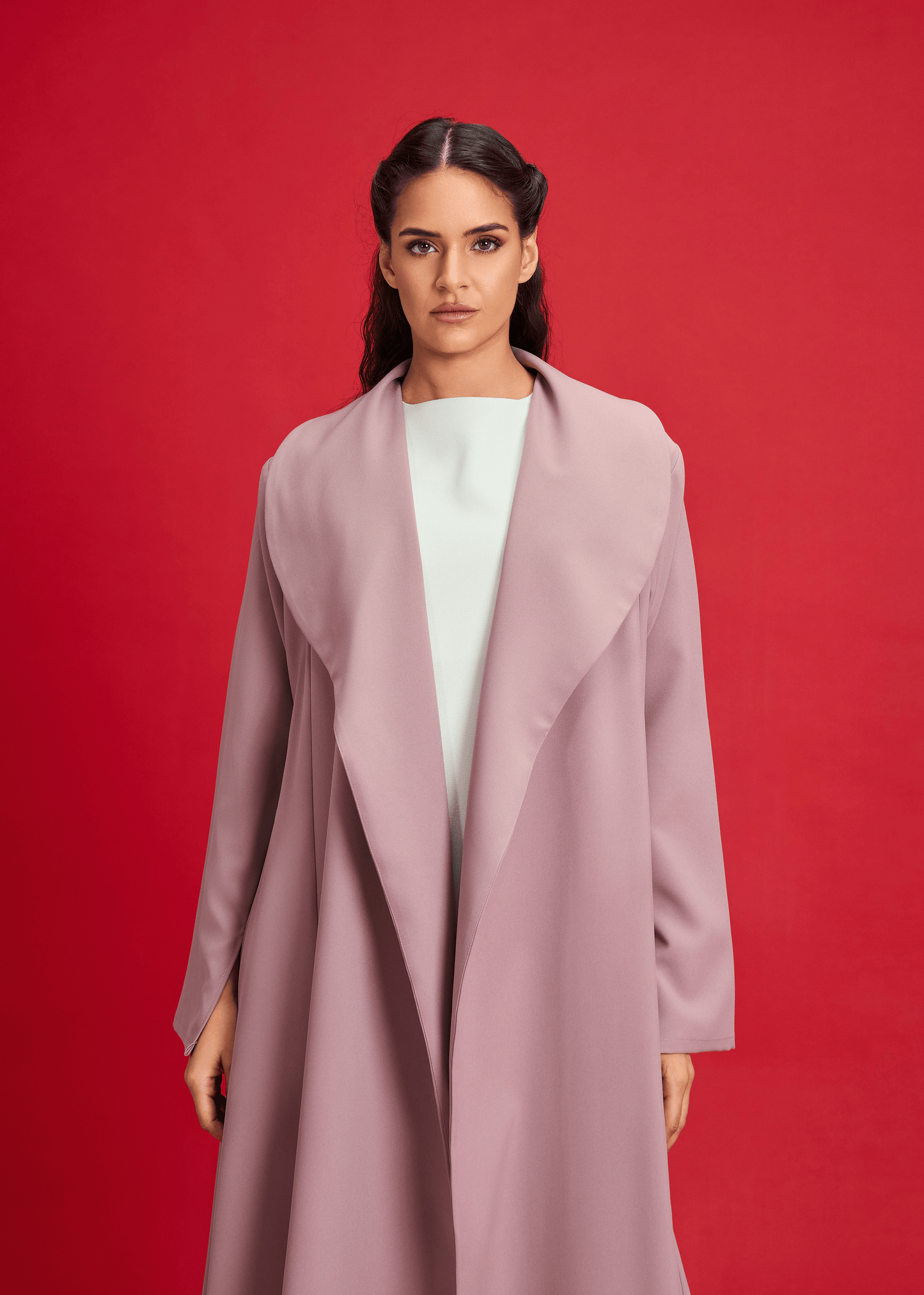 DUSKY PINK LIGHT CREPE OVERLAP STYLE