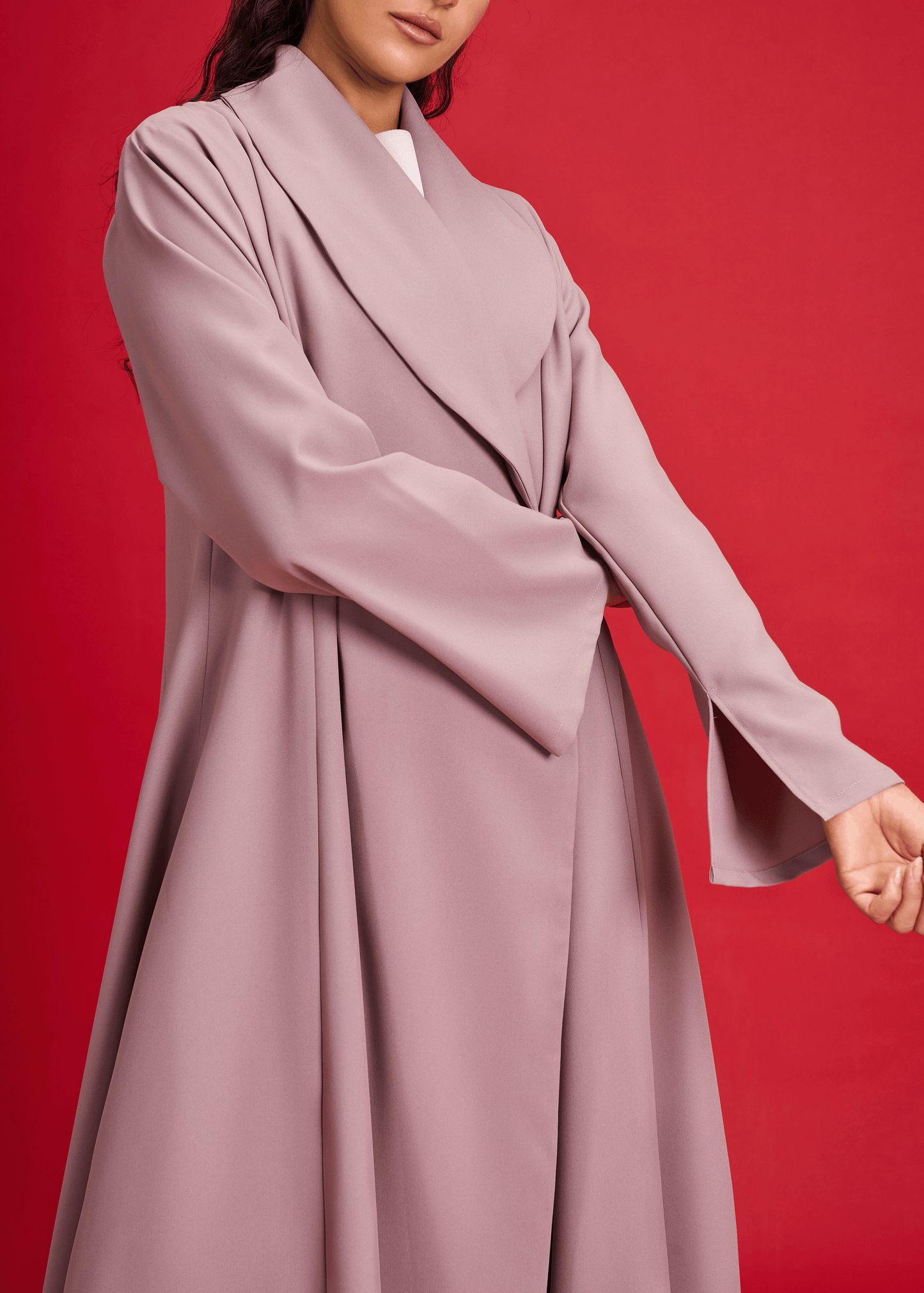 DUSKY PINK LIGHT CREPE OVERLAP STYLE