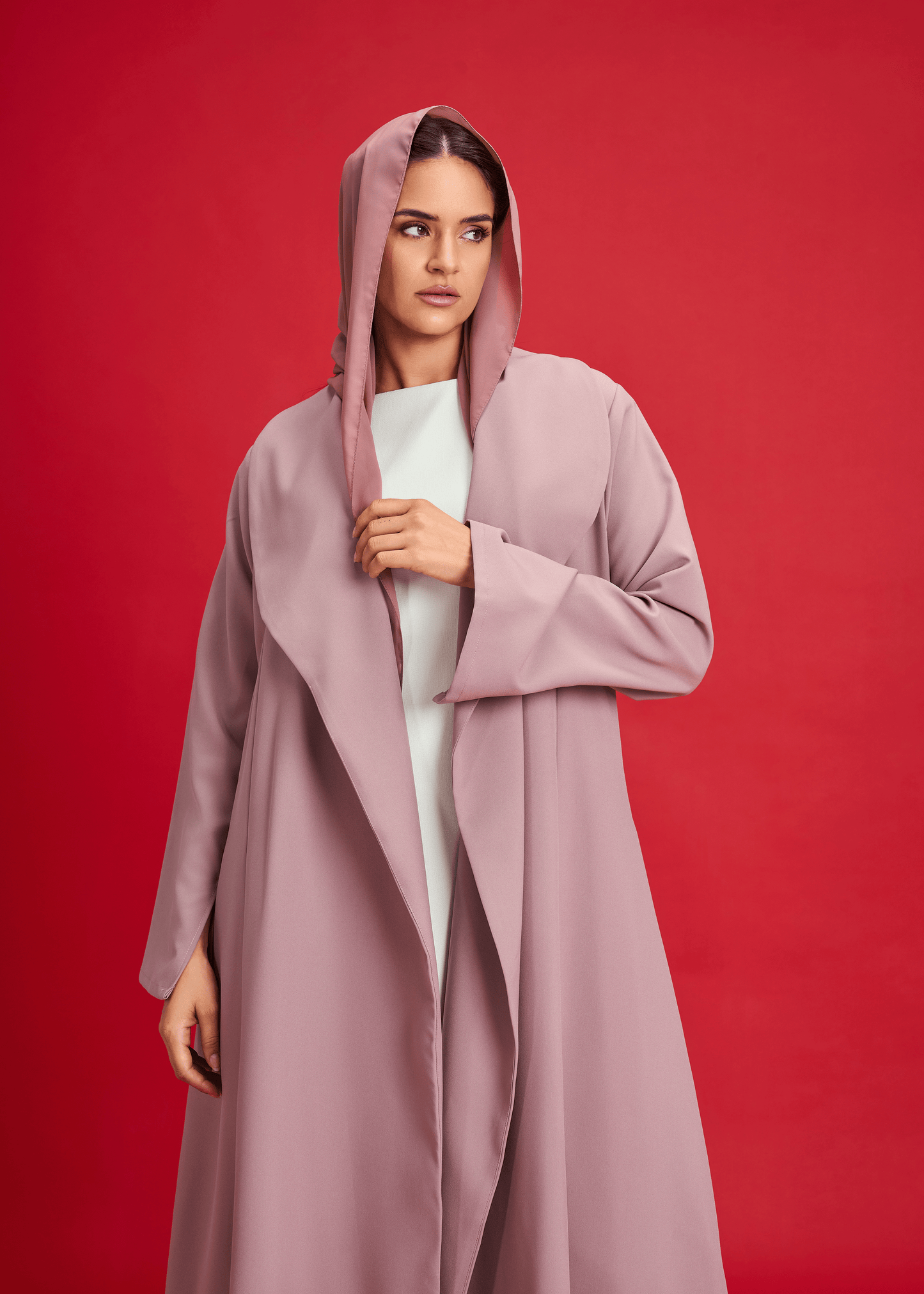 DUSKY PINK LIGHT CREPE OVERLAP STYLE