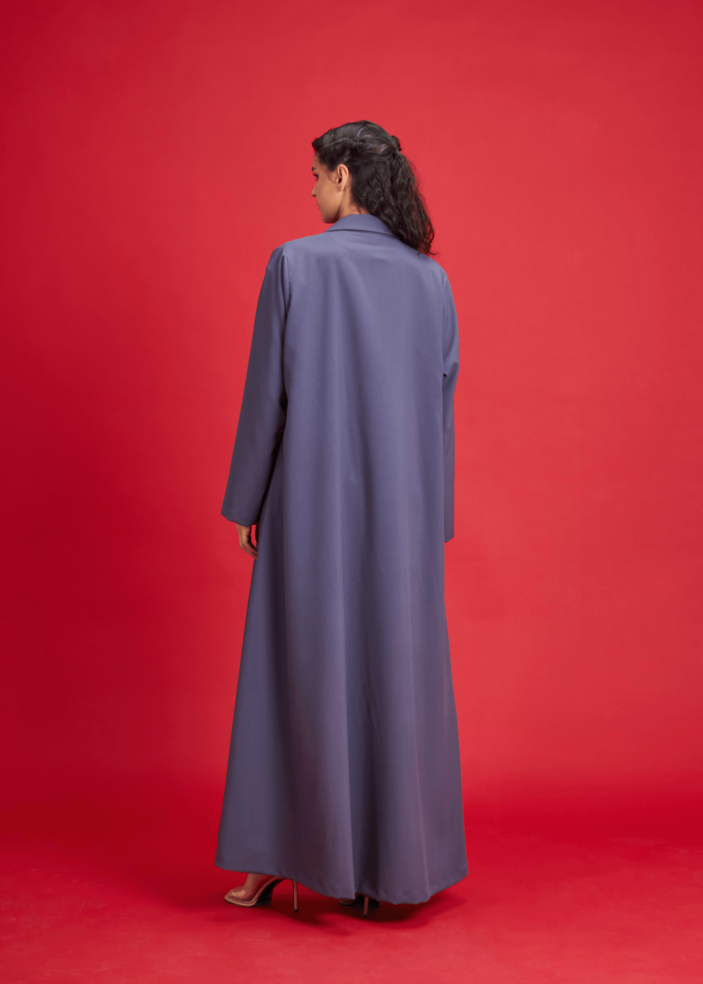 GREY LIGHT CREPE COAT STYLE