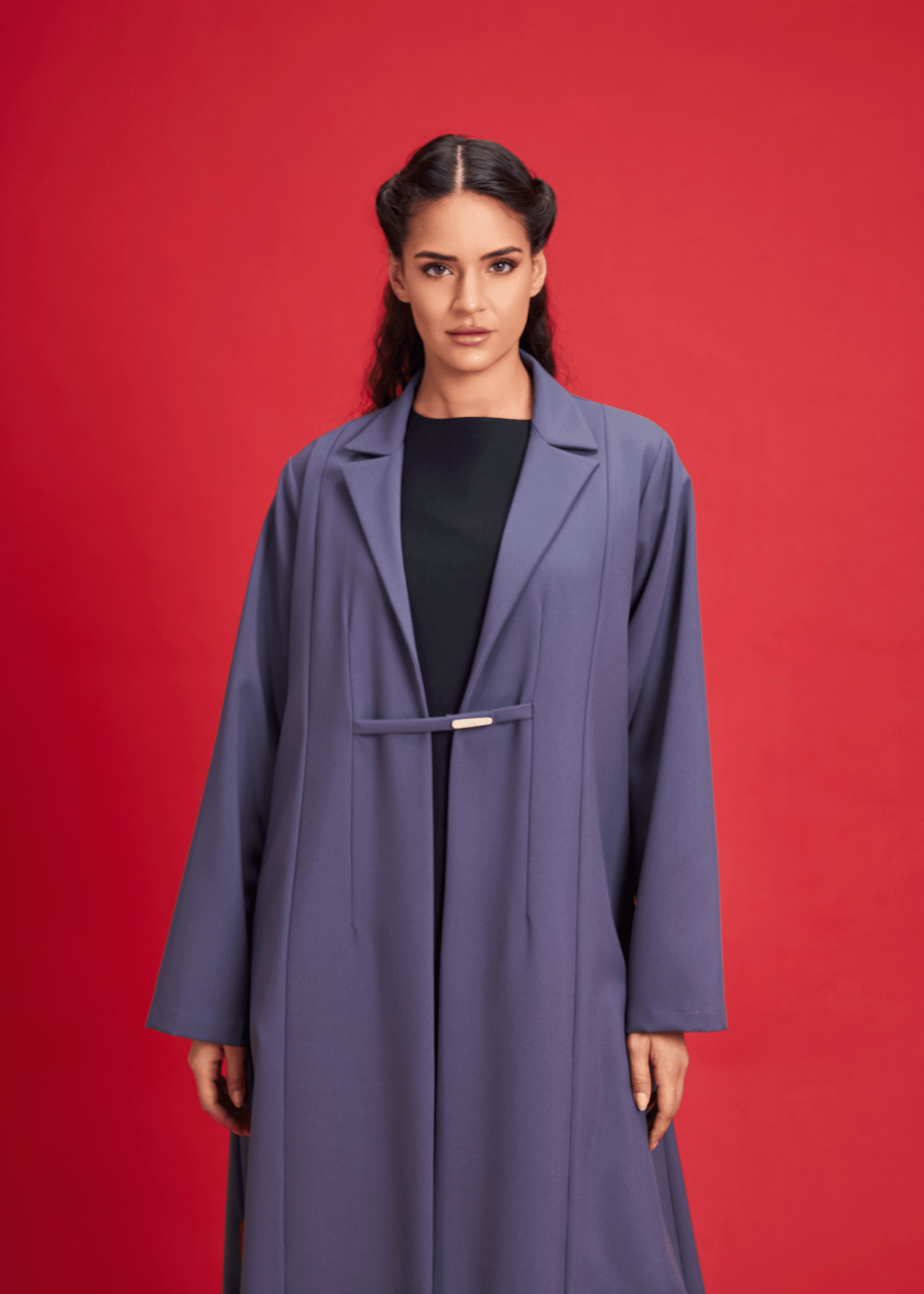 GREY LIGHT CREPE COAT STYLE