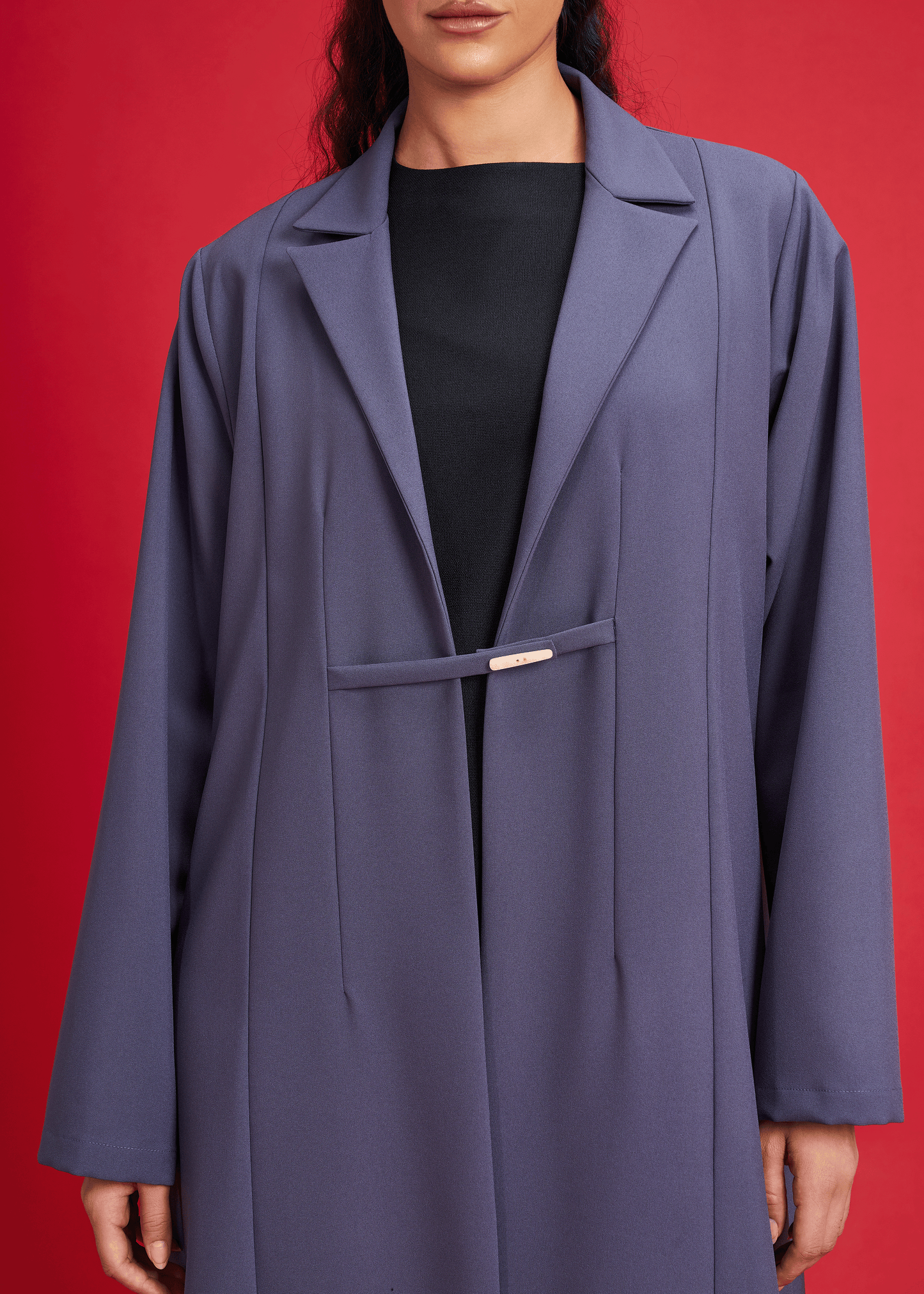 GREY LIGHT CREPE COAT STYLE