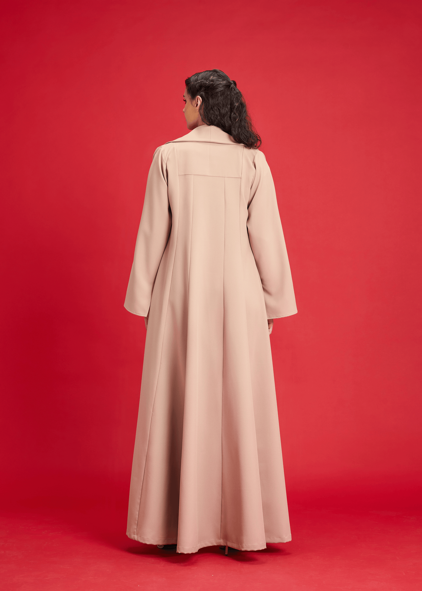 BEIGE LIGHT CREPE OVERLAP STYLE