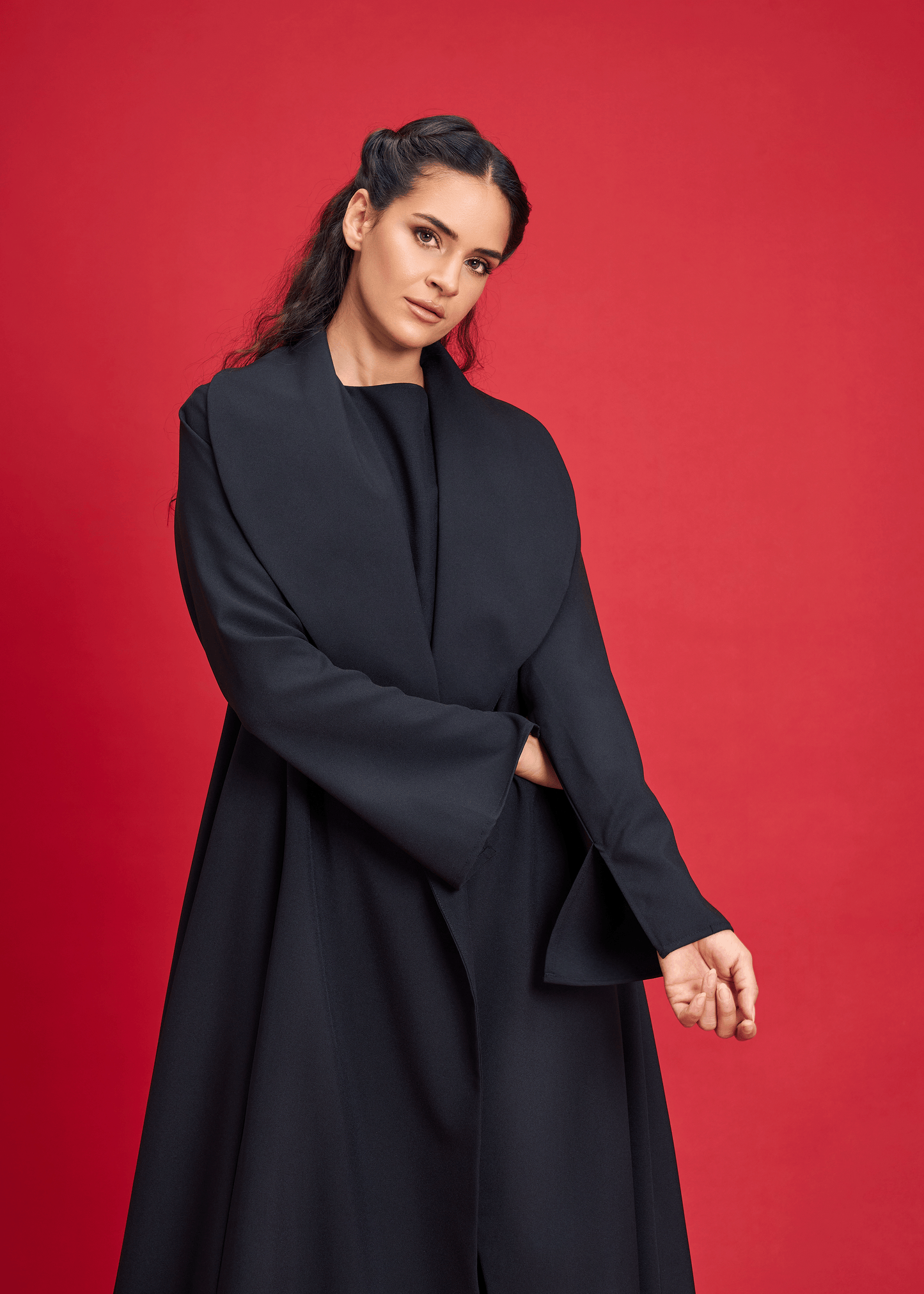 BLACK LIGHT CREPE OVERLAP STYLE