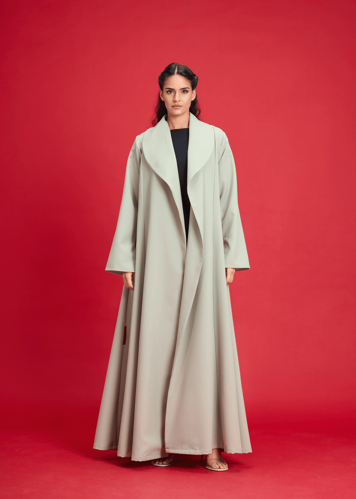 LIGHT GREEN LIGHT CREPE OVERLAP STYLE