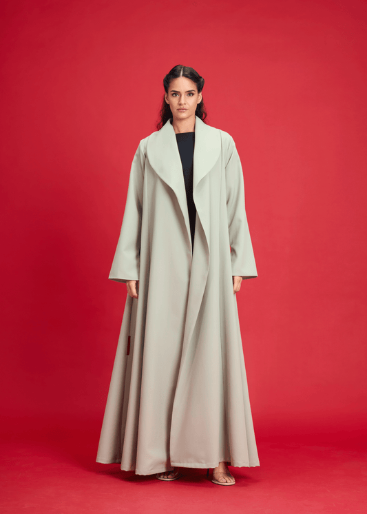 LIGHT GREEN LIGHT CREPE OVERLAP STYLE