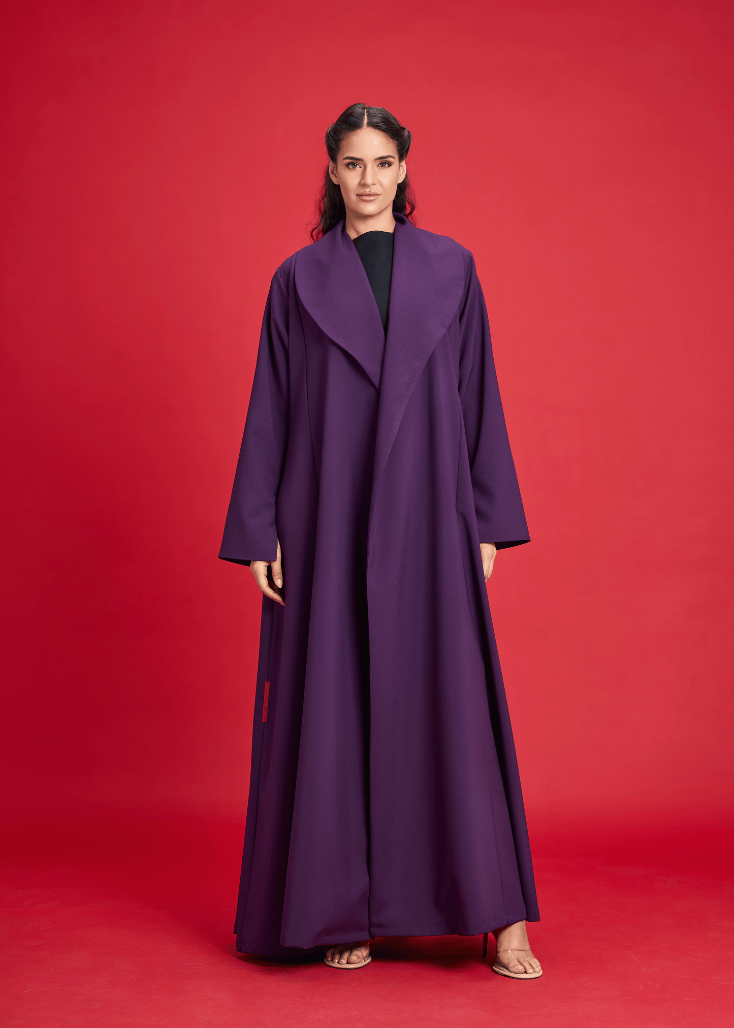 PURPLE LIGHT CREPE OVERLAP STYLE