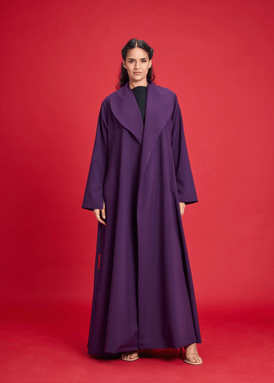 PURPLE LIGHT CREPE OVERLAP STYLE