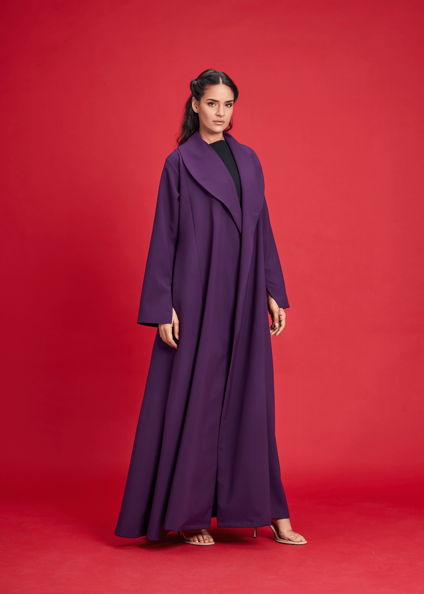 PURPLE LIGHT CREPE OVERLAP STYLE