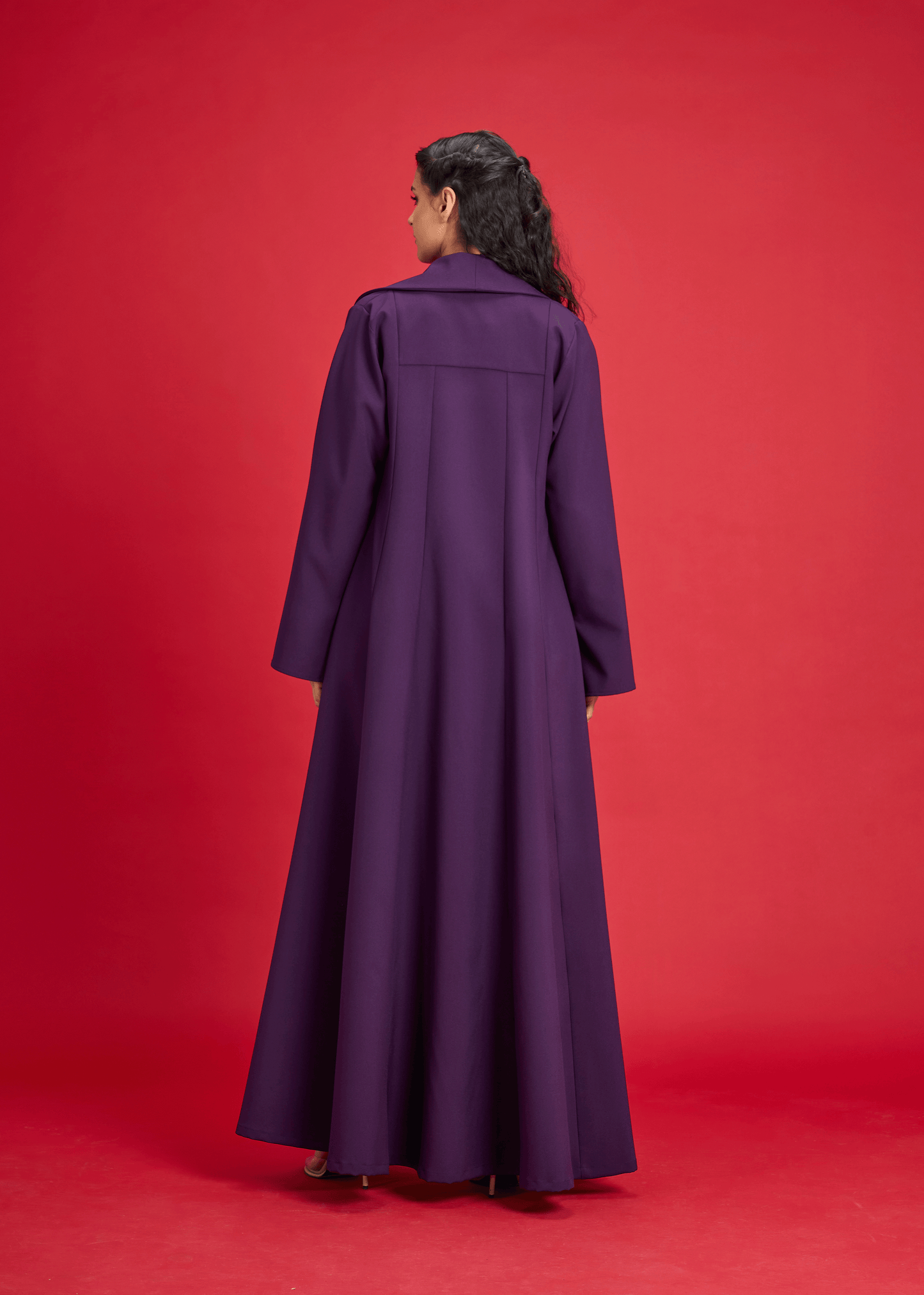 PURPLE LIGHT CREPE OVERLAP STYLE