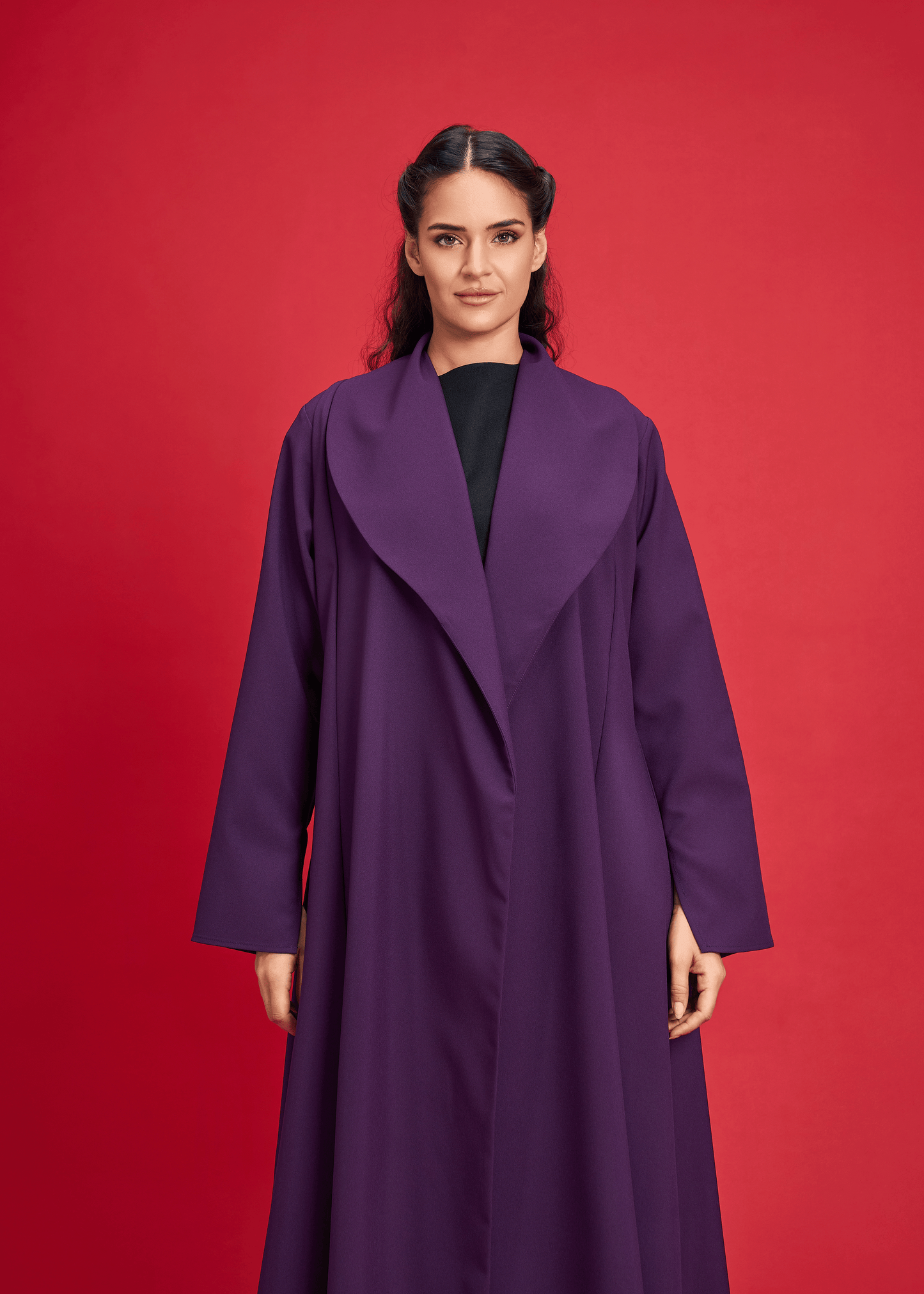 PURPLE LIGHT CREPE OVERLAP STYLE