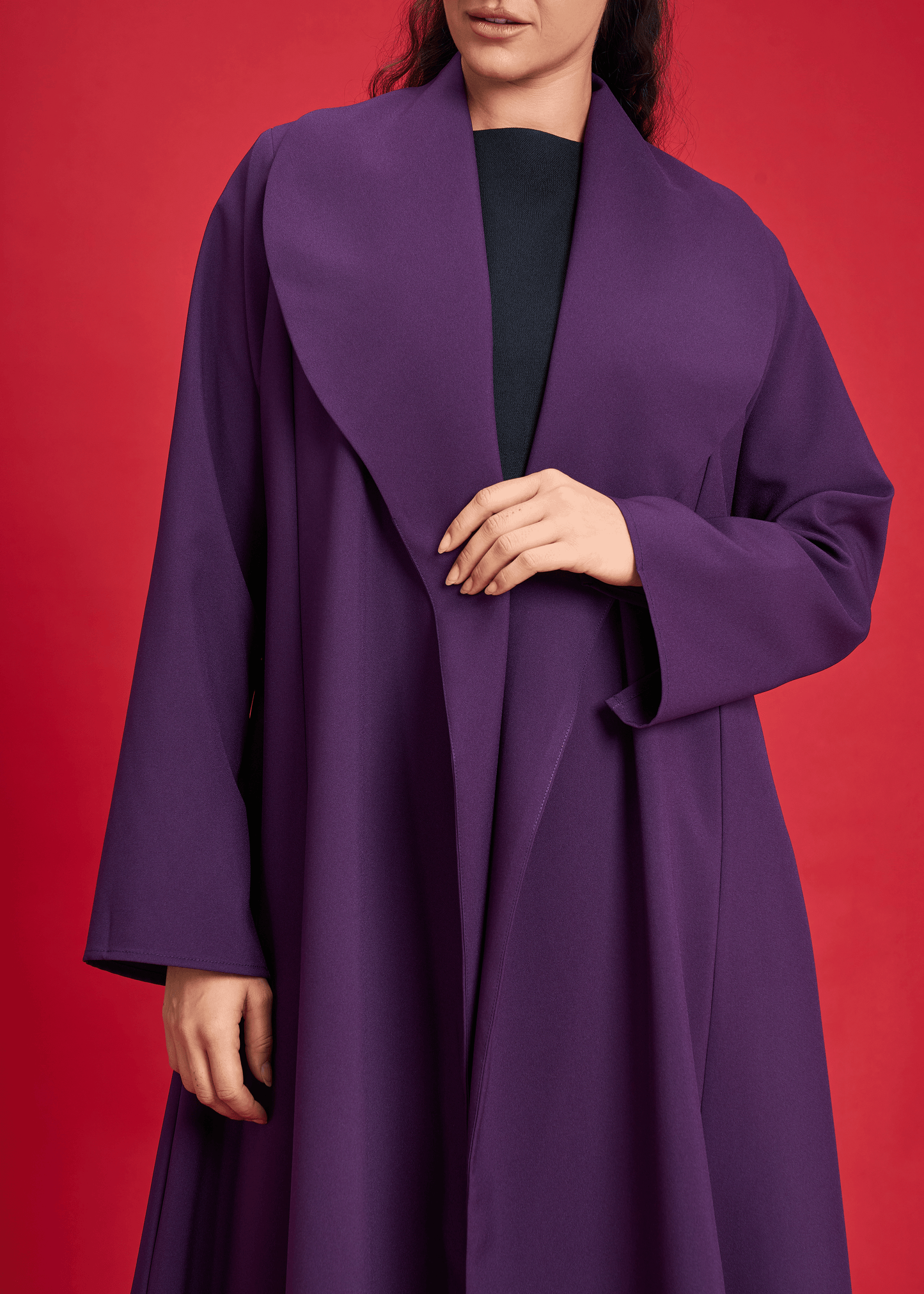 PURPLE LIGHT CREPE OVERLAP STYLE